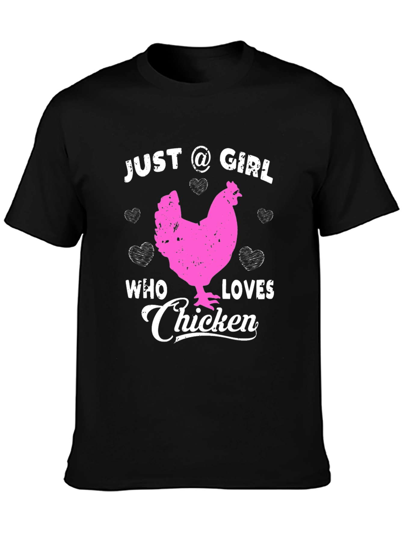 Camiseta Negra Just A Girl Who Loves Chicken
