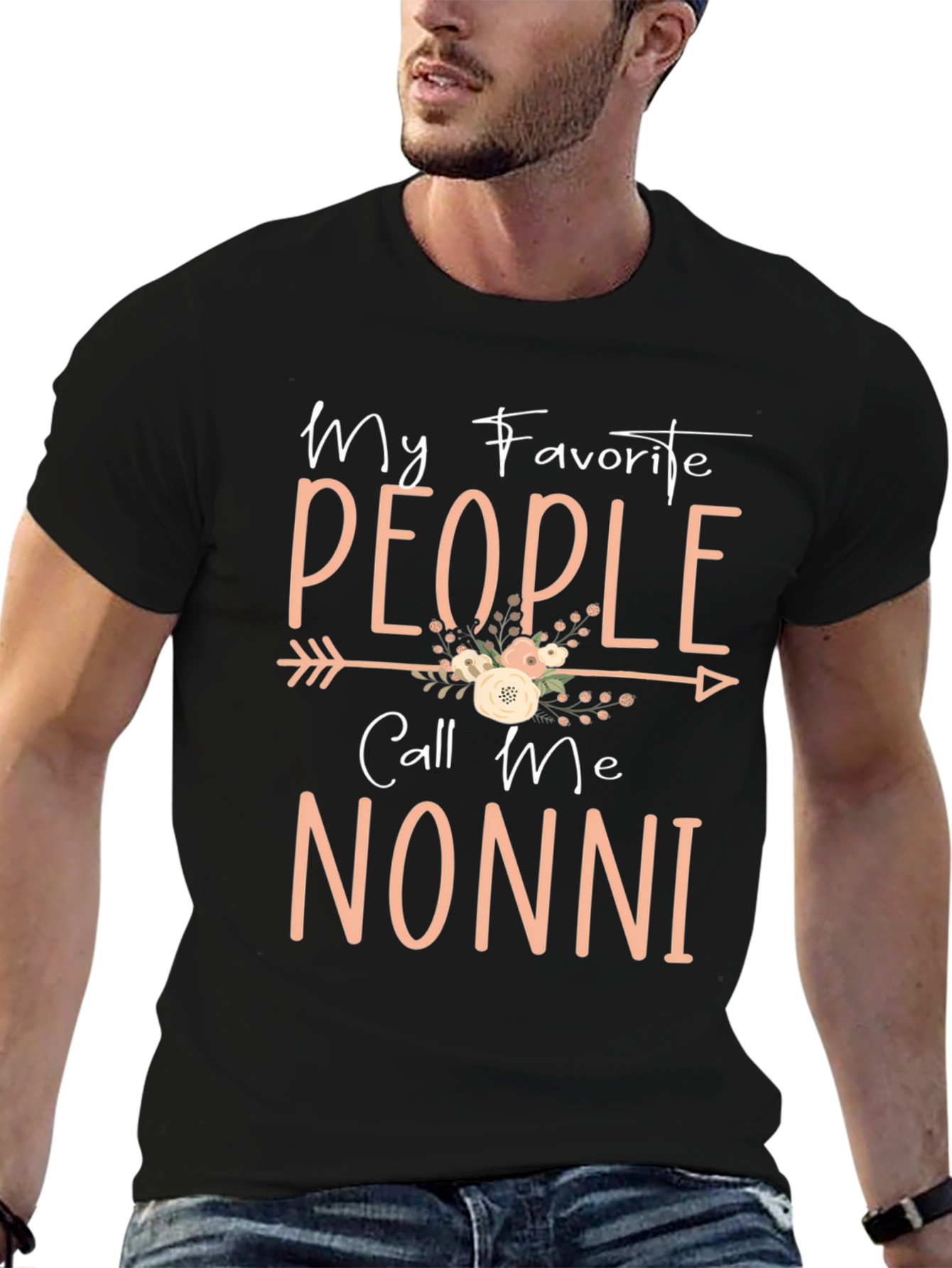 Camiseta Negra Mis Personas Favoritas Me Llaman Nonni