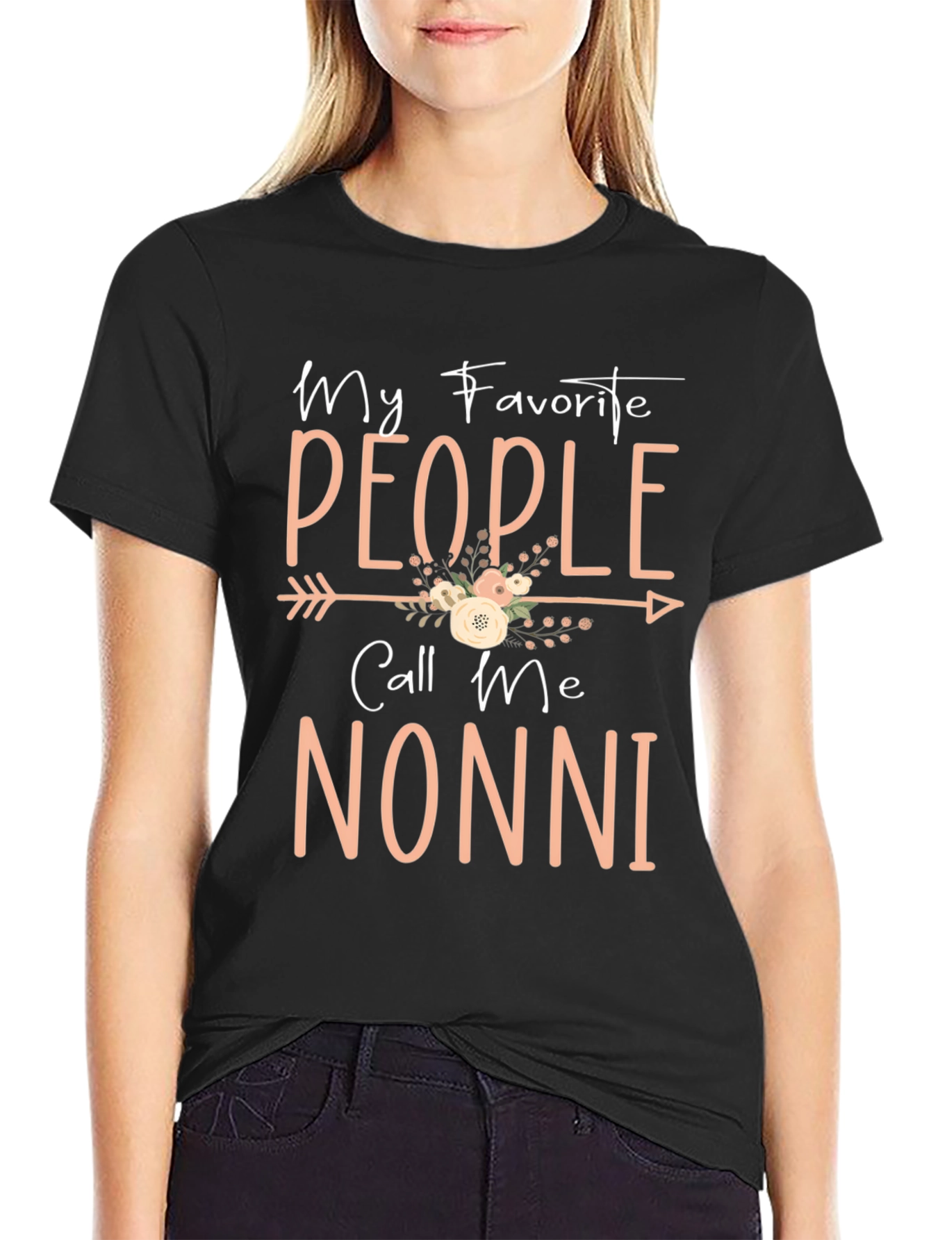 Camiseta Negra Mis Personas Favoritas Me Llaman Nonni