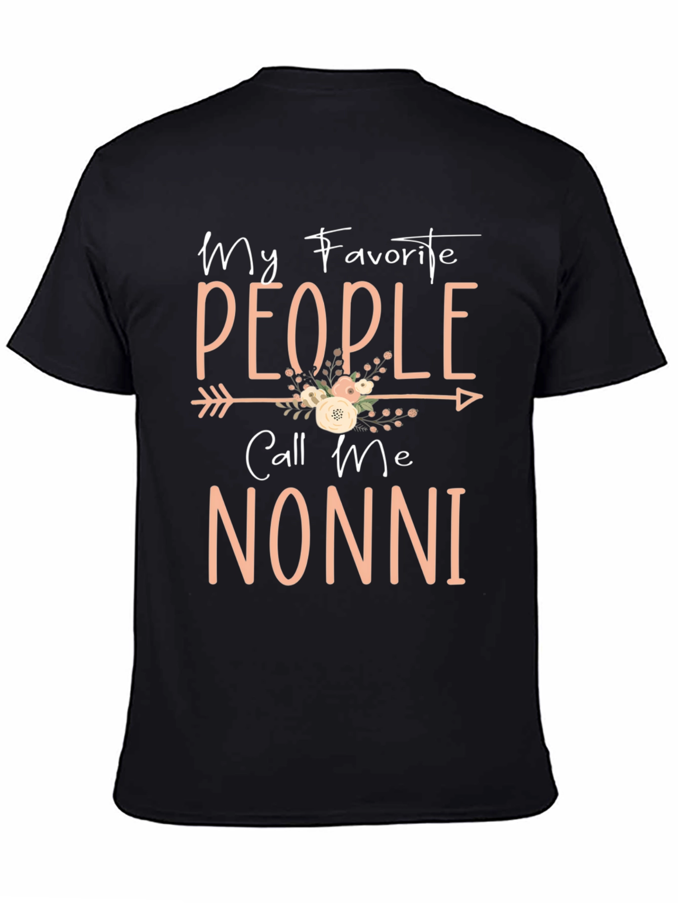 Camiseta Negra Mis Personas Favoritas Me Llaman Nonni