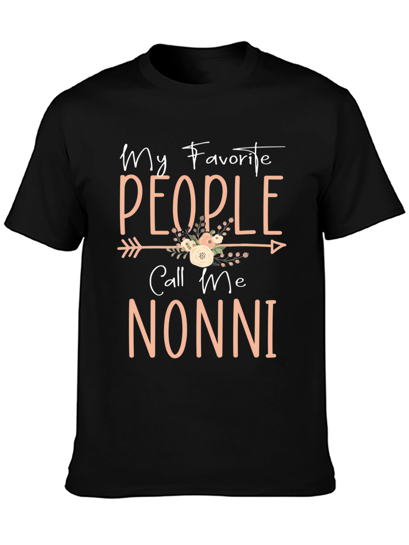 Camiseta Negra Mis Personas Favoritas Me Llaman Nonni