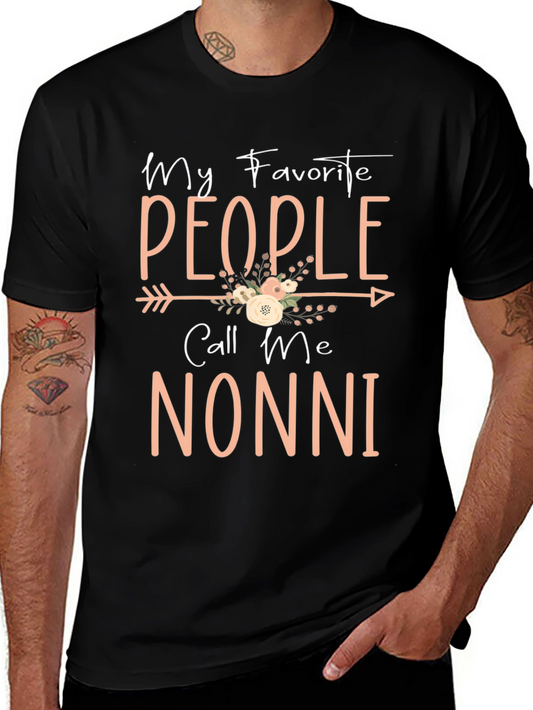 Camiseta Negra Mis Personas Favoritas Me Llaman Nonni