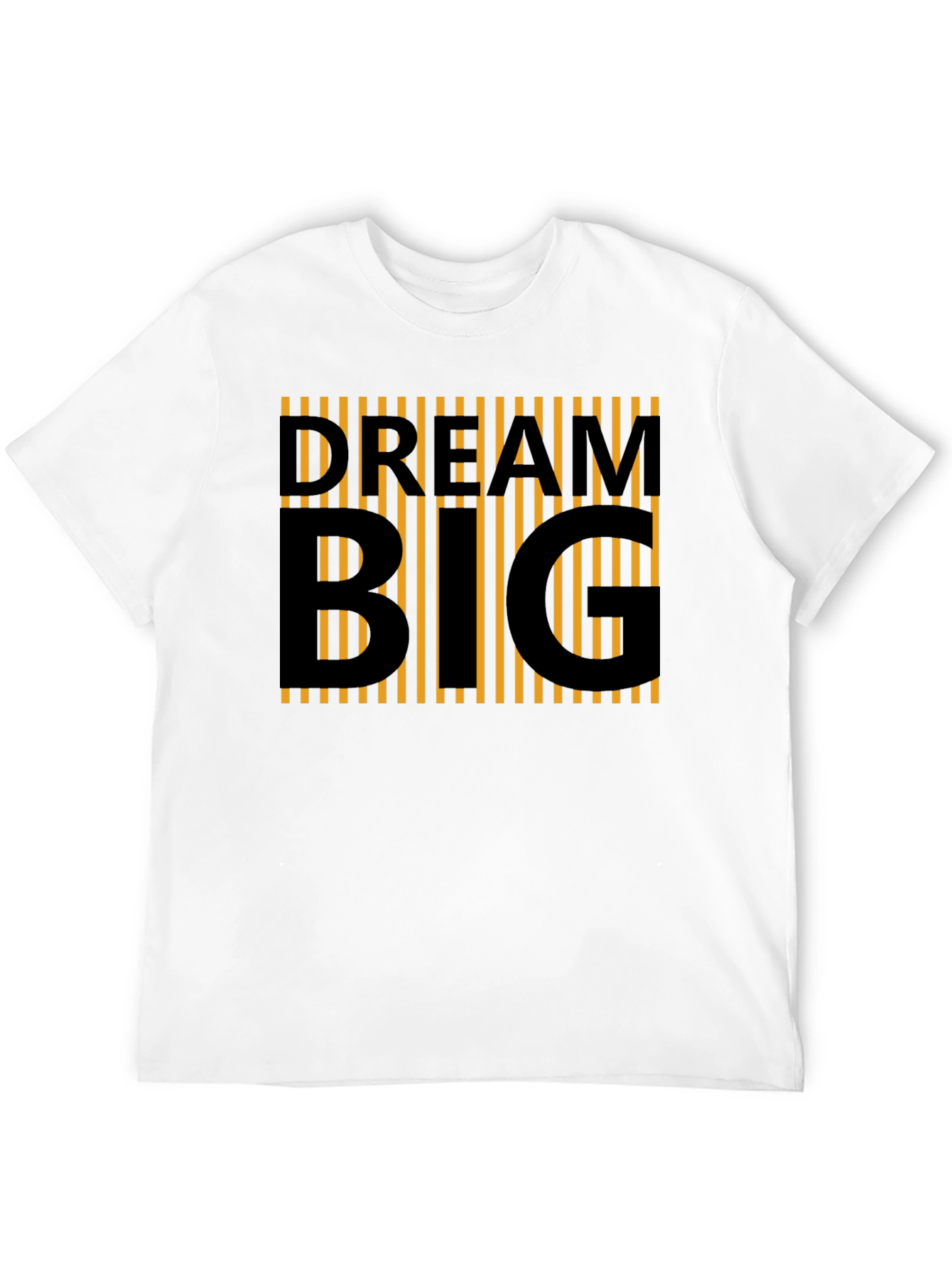 Camiseta Negra Dream Big Rayas Naranja