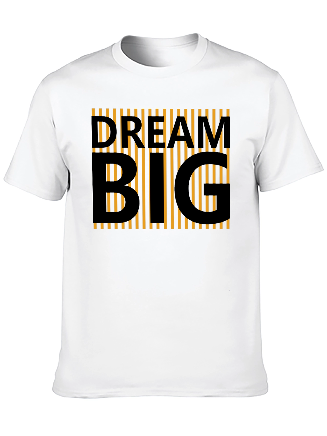 Camiseta Negra Dream Big Rayas Naranja