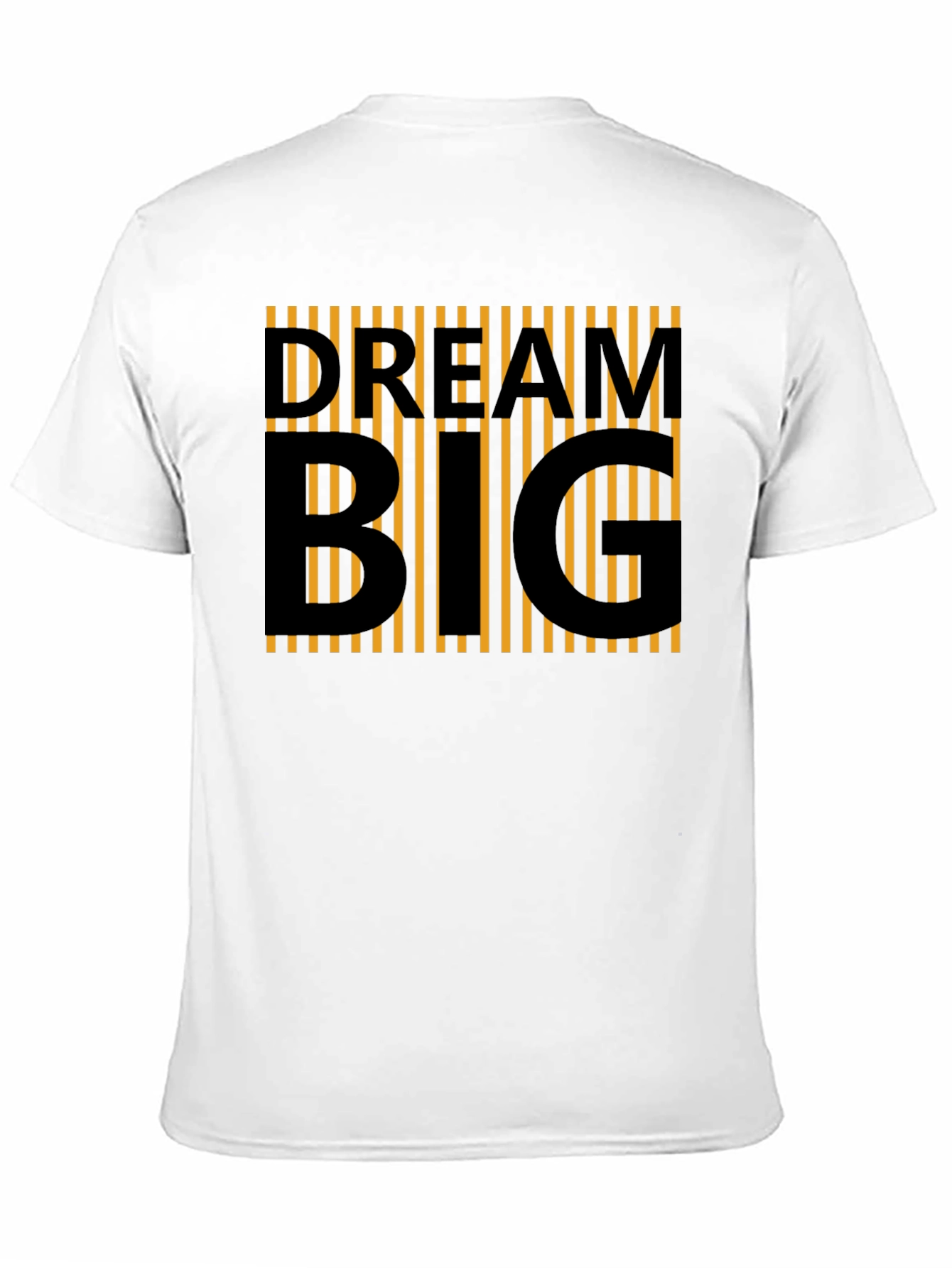 Camiseta Negra Dream Big Rayas Naranja