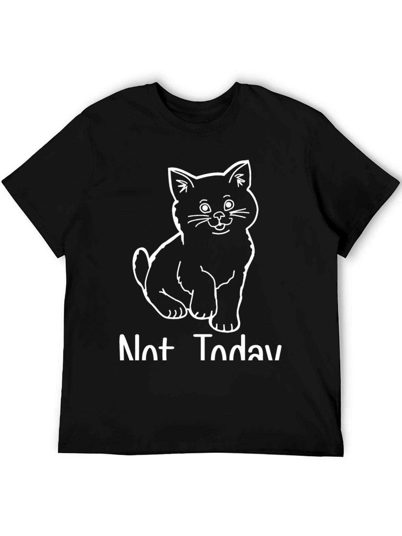 Camiseta Negra con Diseño de Gato Not Today