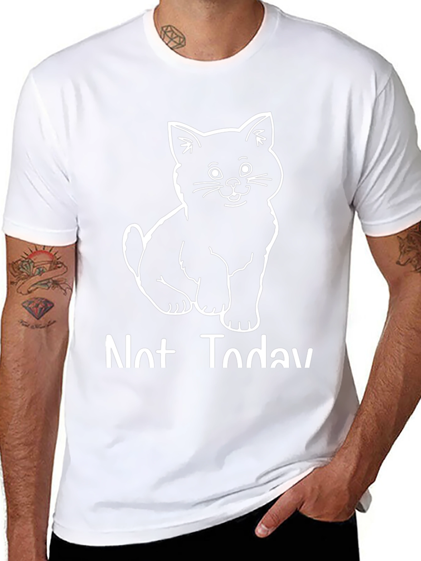 Camiseta Negra con Diseño de Gato Not Today