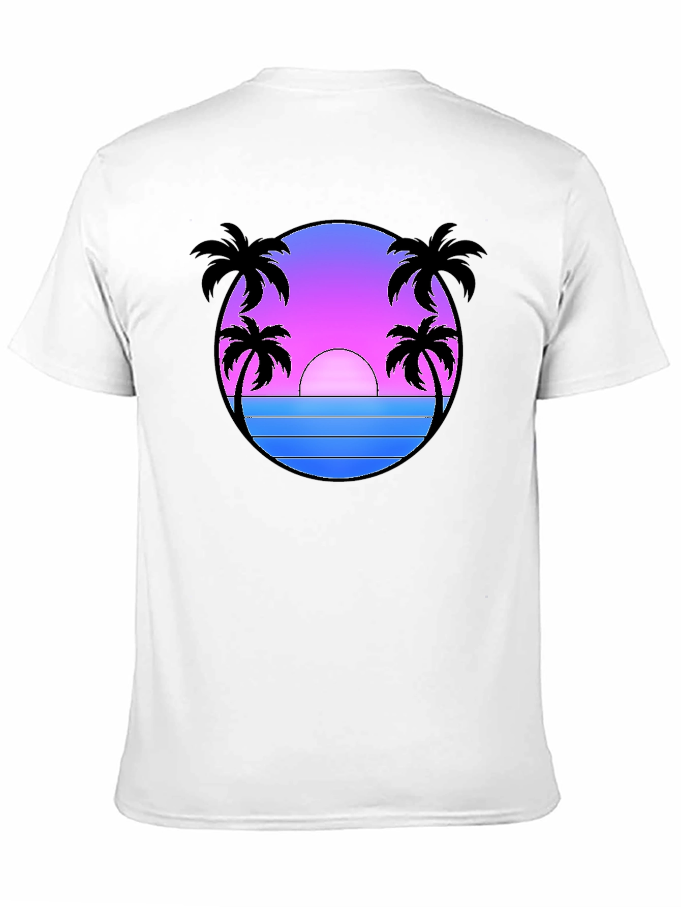 Camiseta Negra Estampado Sunset Palm Beach