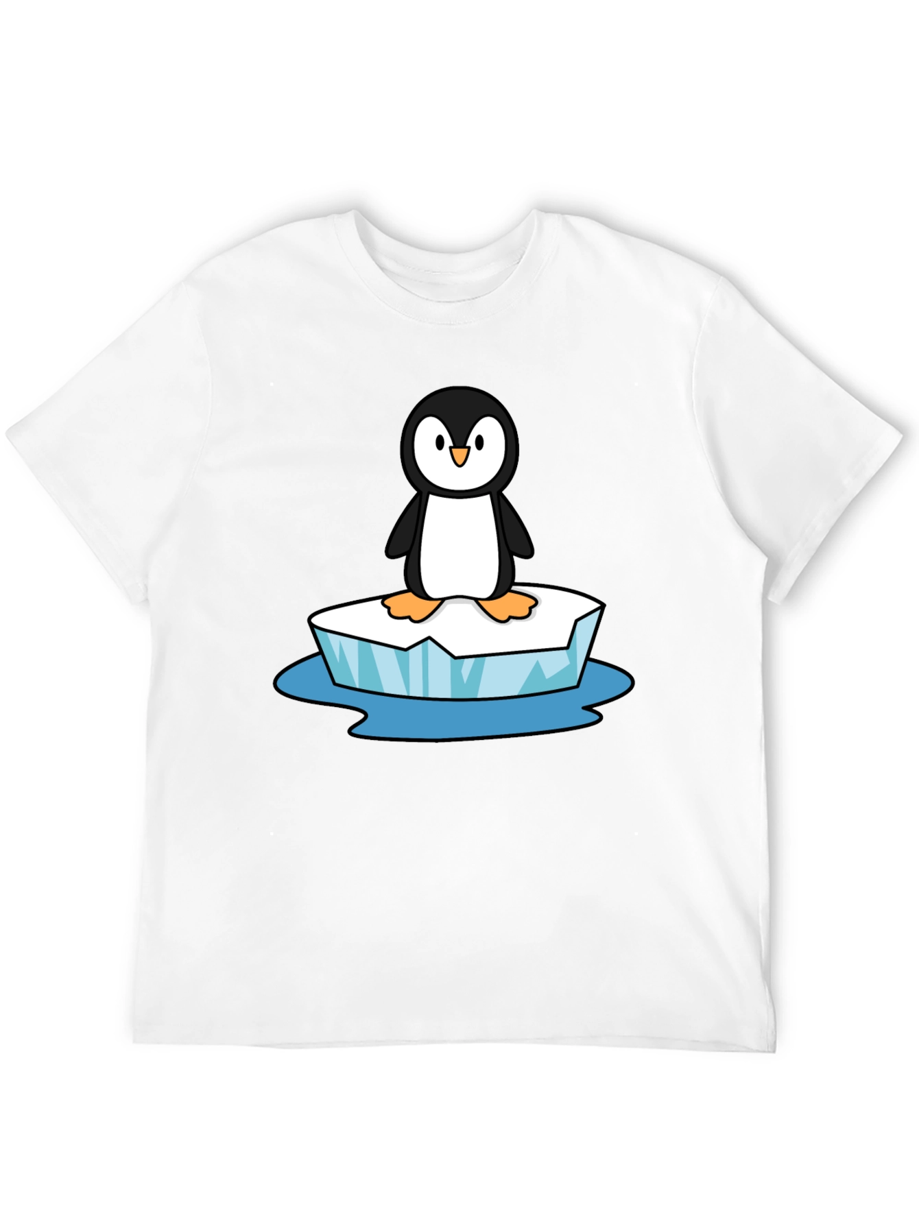 Camiseta Negra con Pingüino en Hielo
