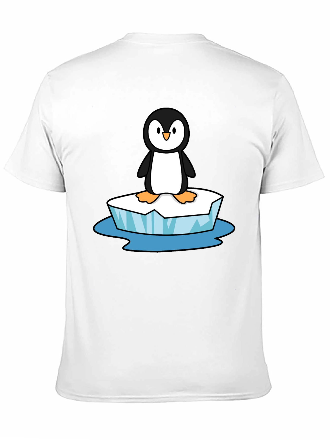 Camiseta Negra con Pingüino en Hielo