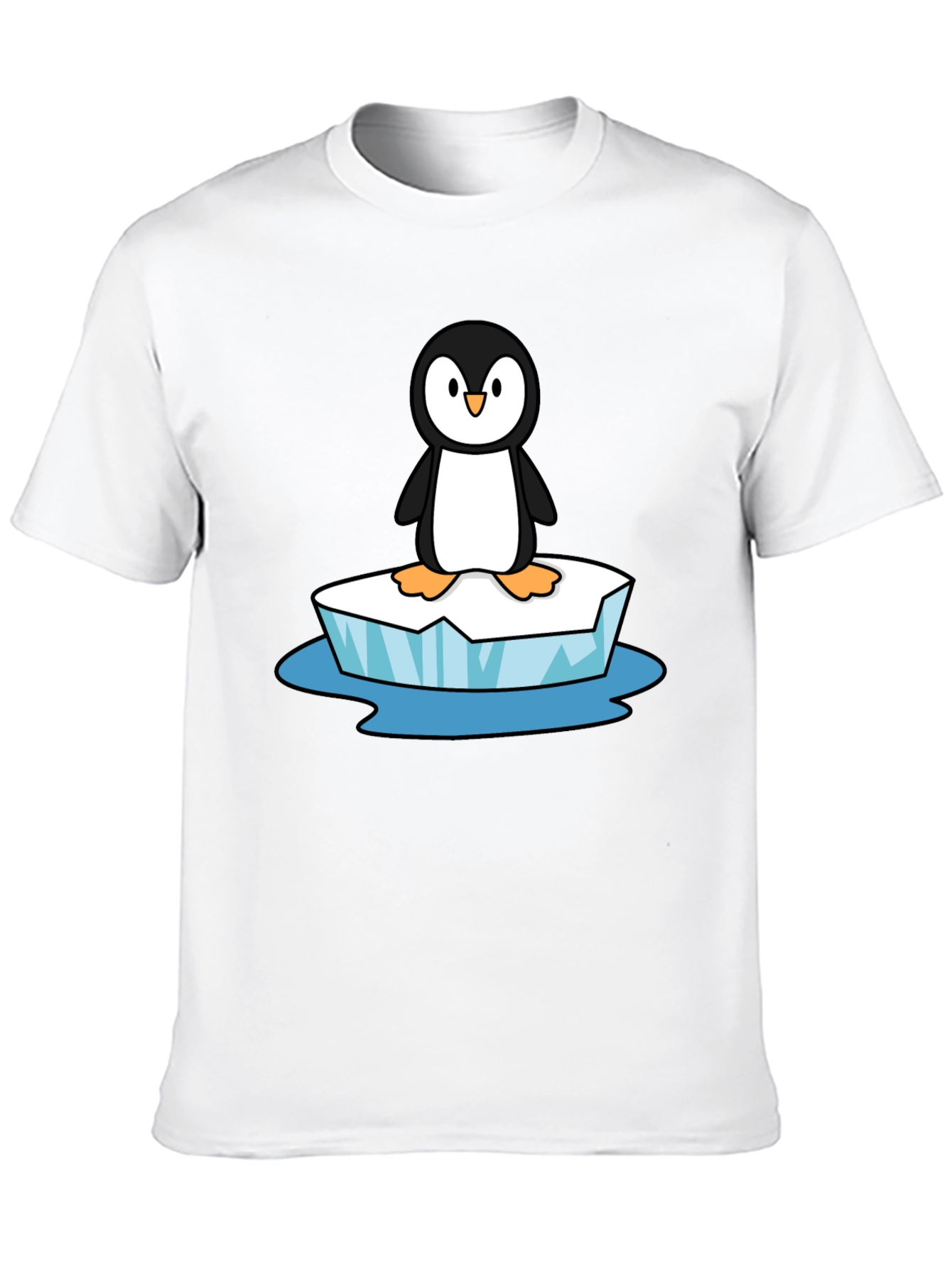 Camiseta Negra con Pingüino en Hielo