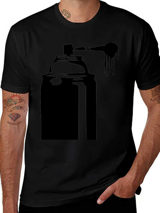 Camiseta Negra con Diseño de Lata de Spray