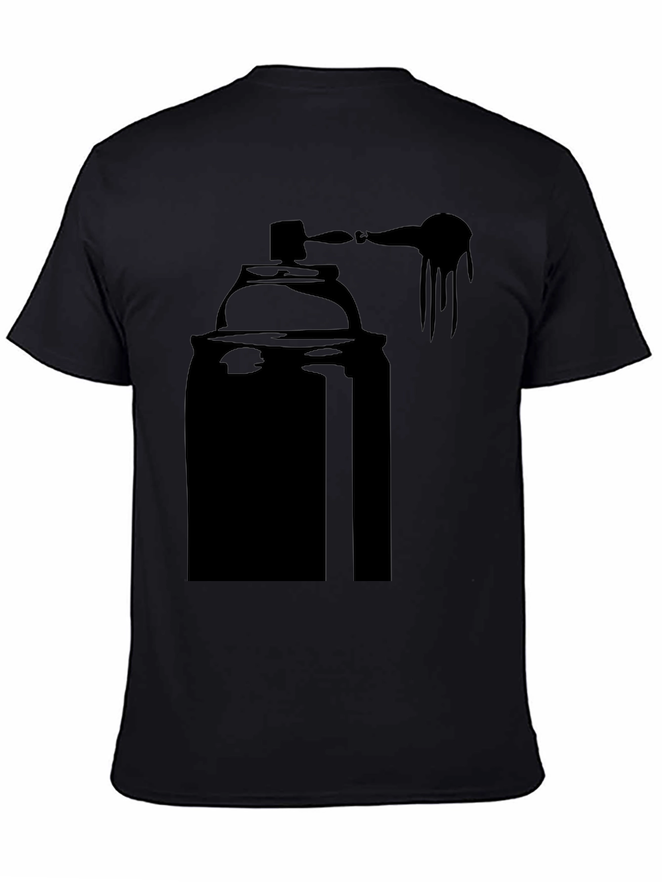 Camiseta Negra con Diseño de Lata de Spray