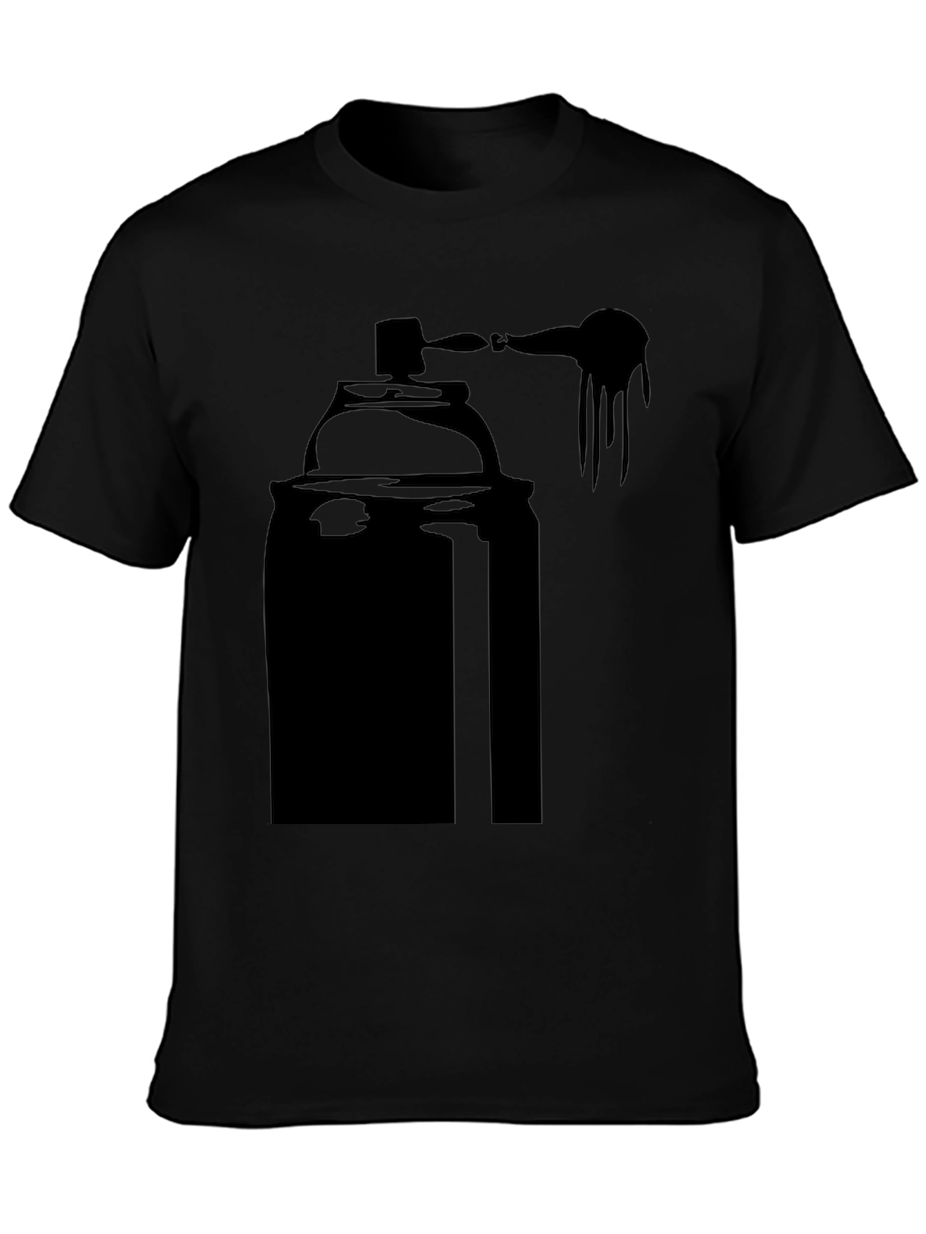 Camiseta Negra con Diseño de Lata de Spray