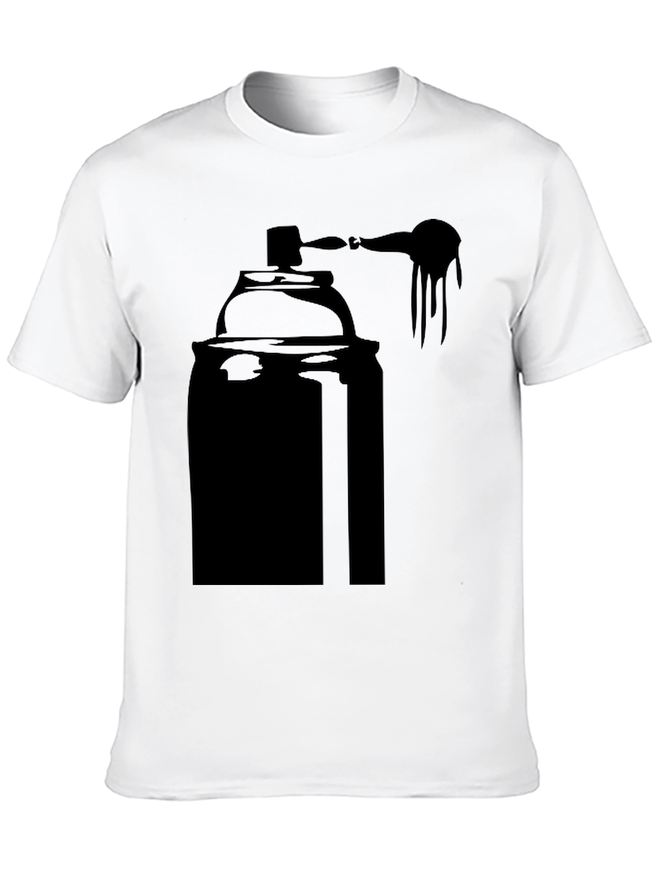 Camiseta Negra con Diseño de Lata de Spray