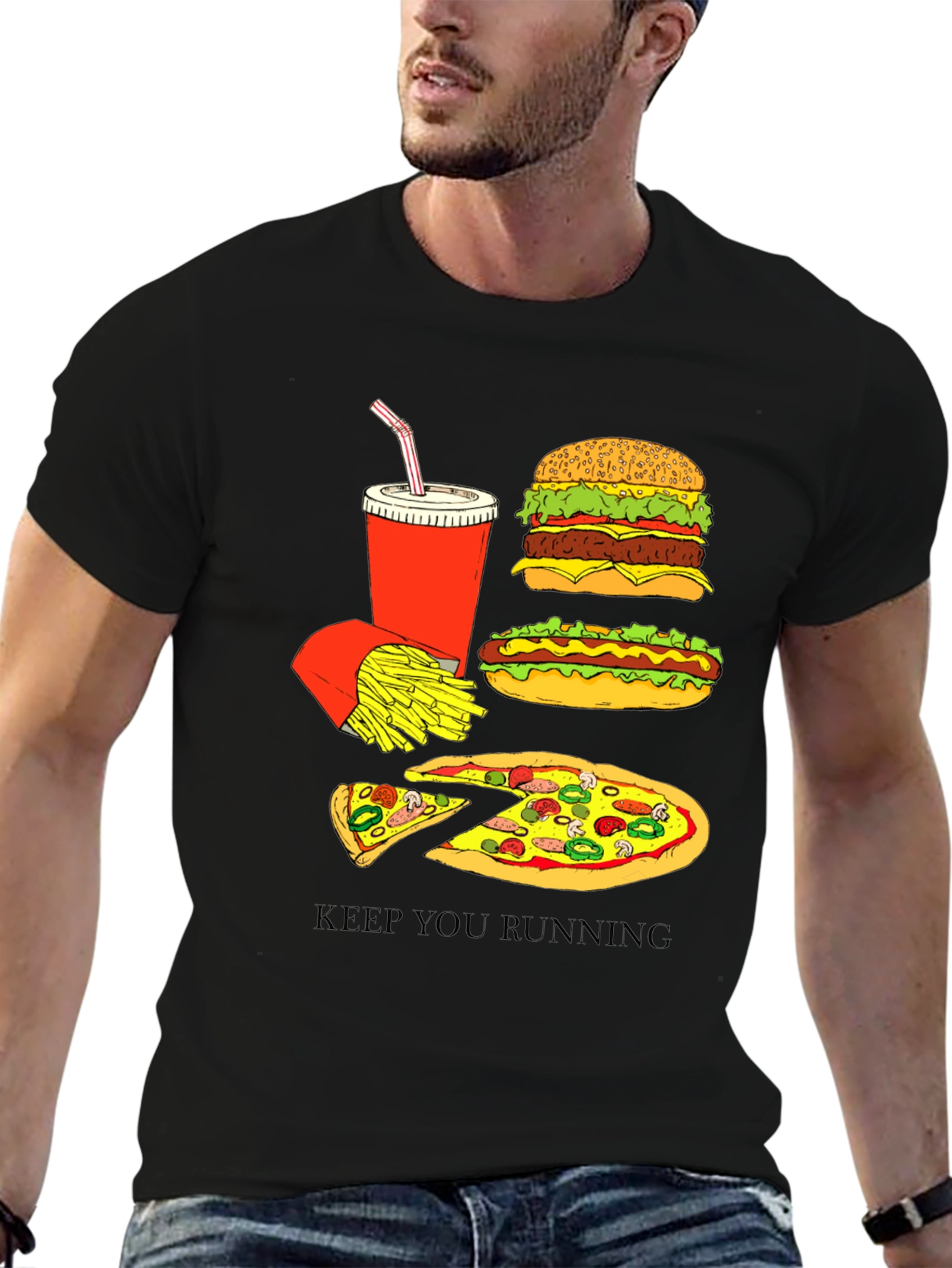 Camiseta Hombre Diseño Comida Rápida