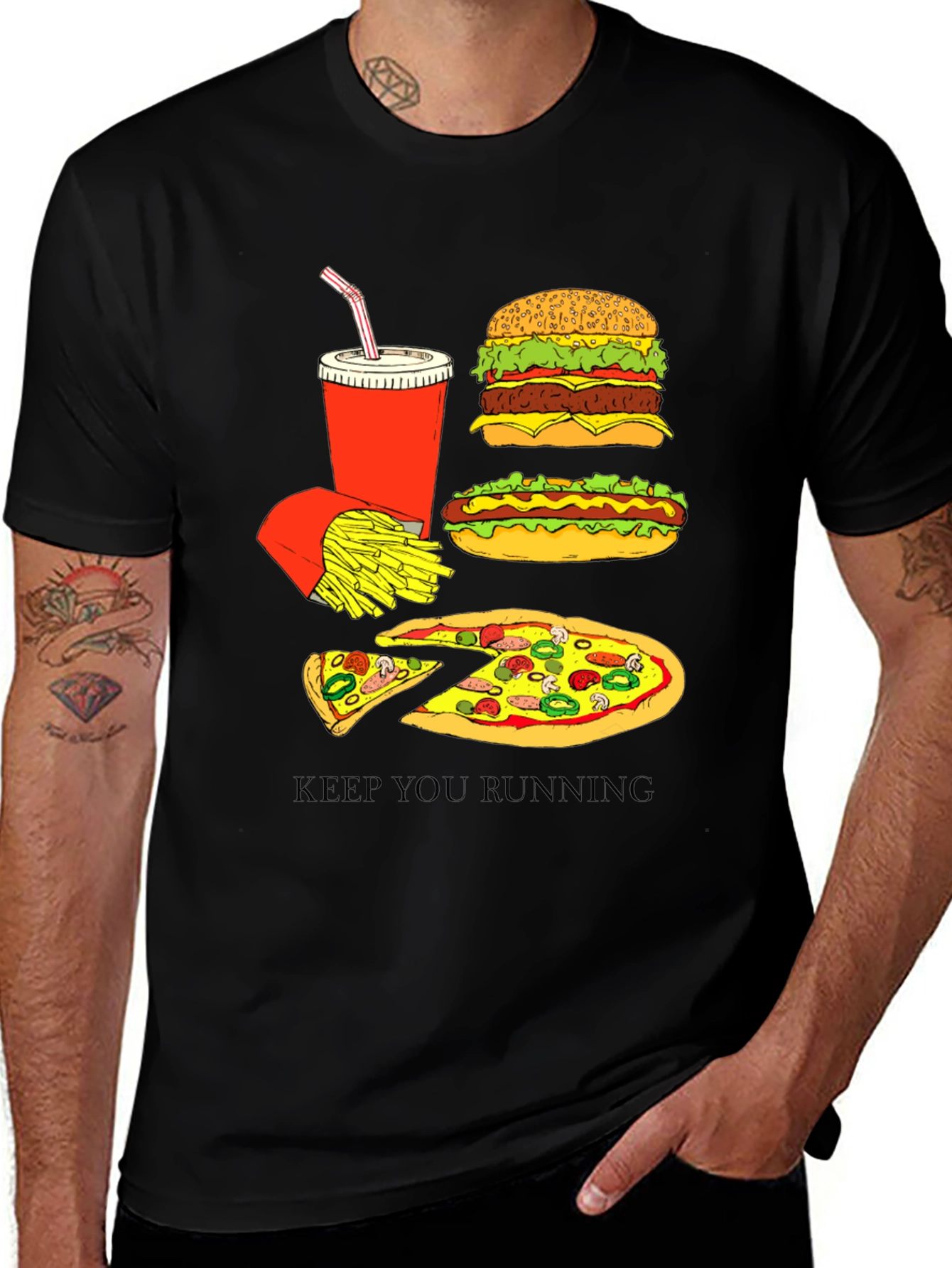 Camiseta Hombre Diseño Comida Rápida