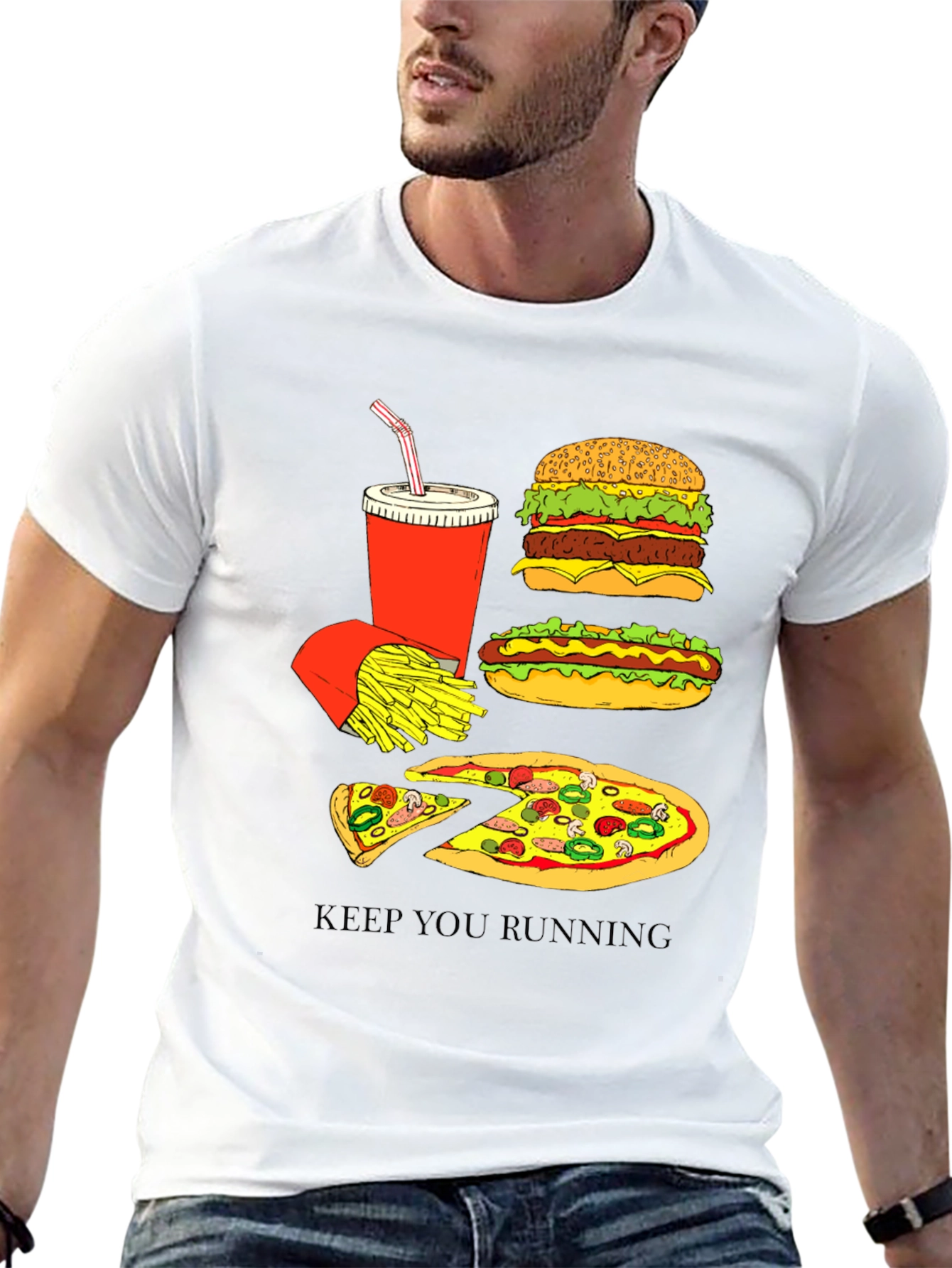 Camiseta Hombre Diseño Comida Rápida
