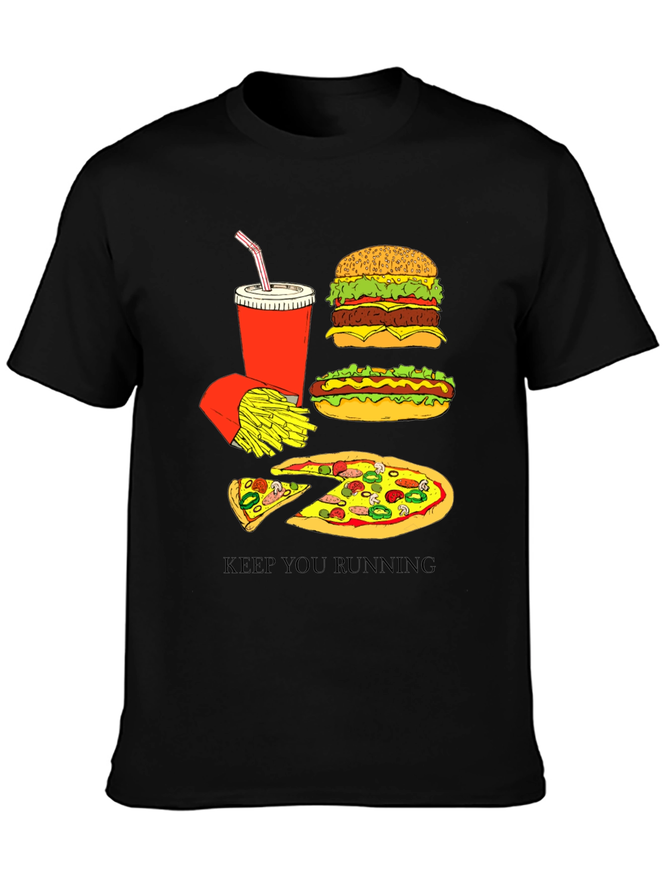 Camiseta Hombre Diseño Comida Rápida