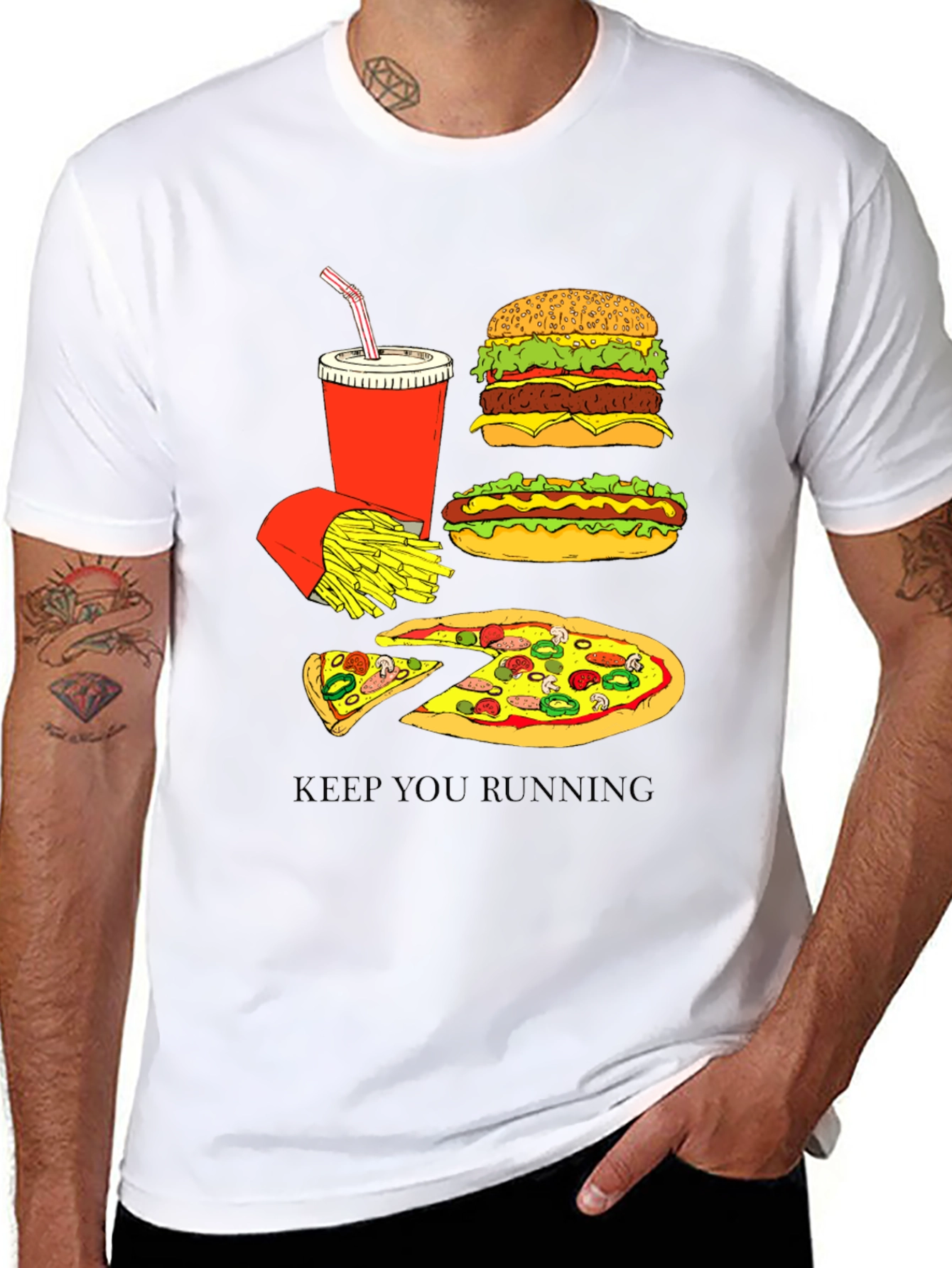Camiseta Hombre Diseño Comida Rápida