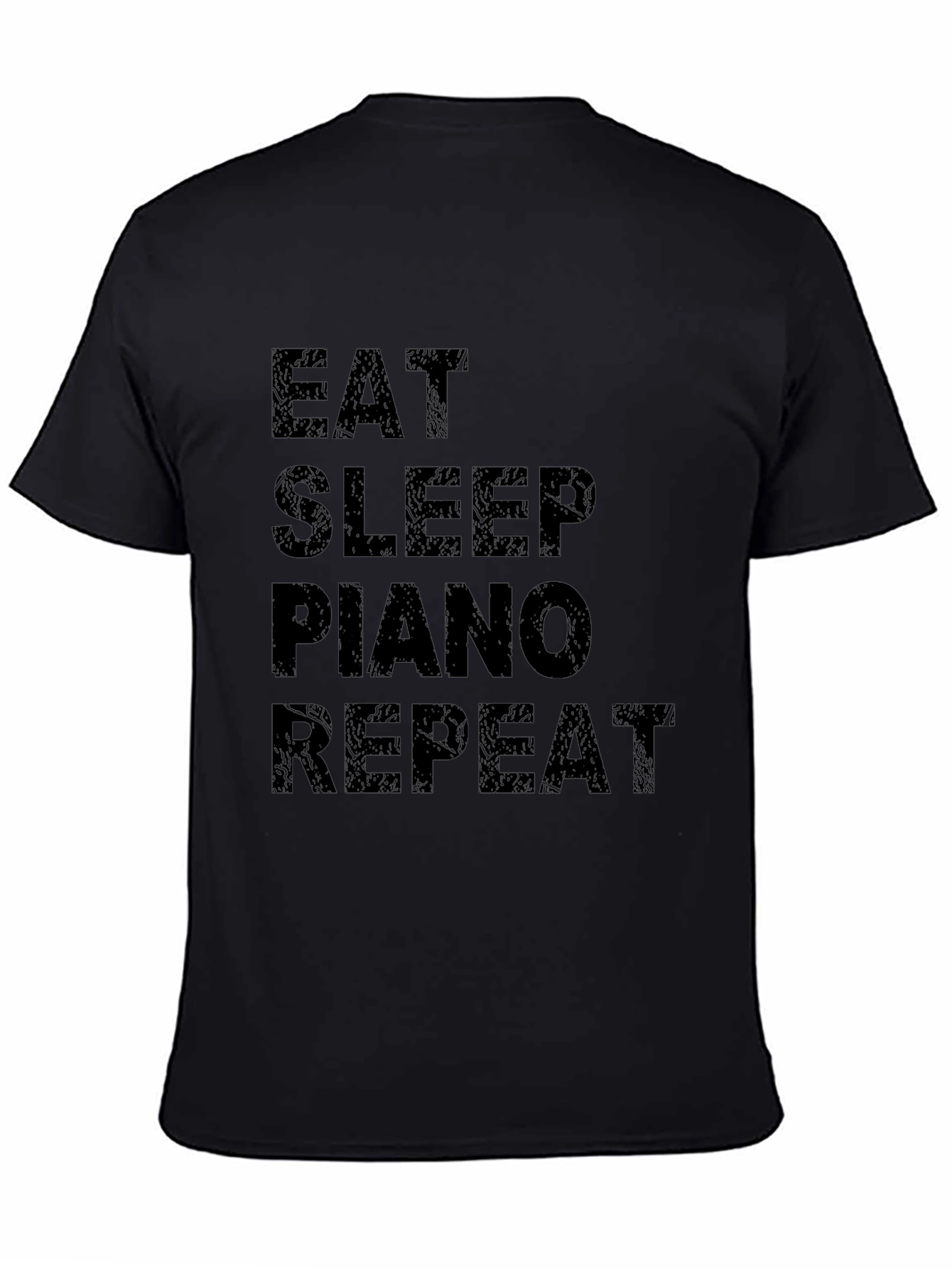 Camiseta Negra Eat Sleep Piano Repeat