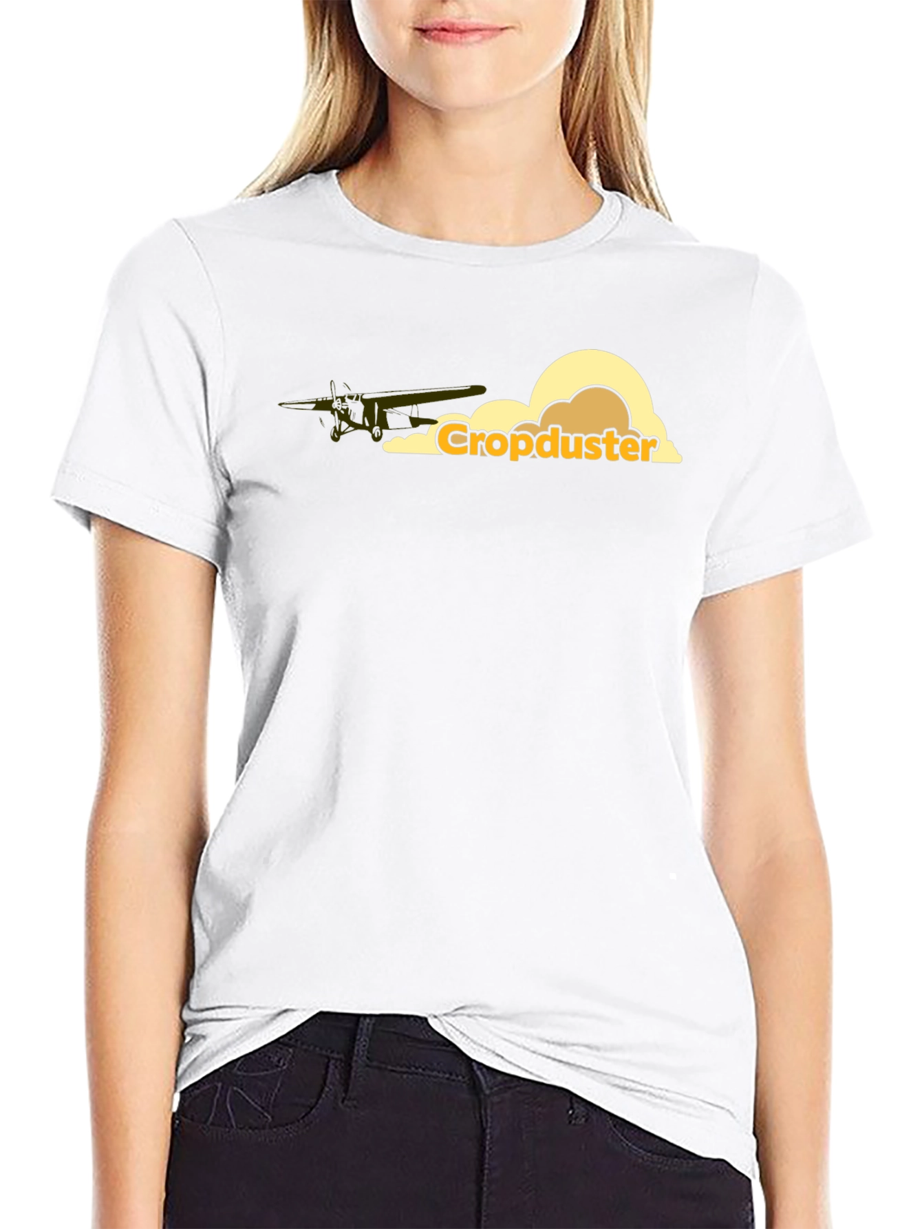 Camiseta Negra Cropduster Algodón Estilo Casual