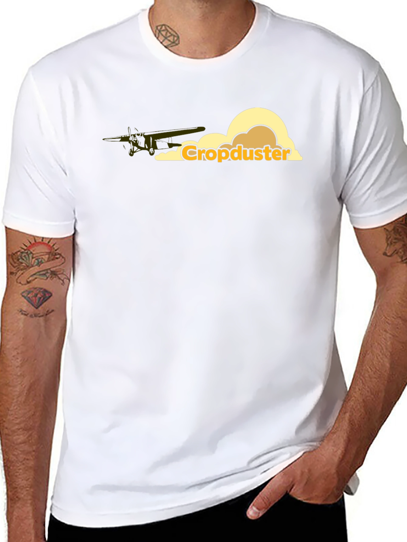 Camiseta Negra Cropduster Algodón Estilo Casual