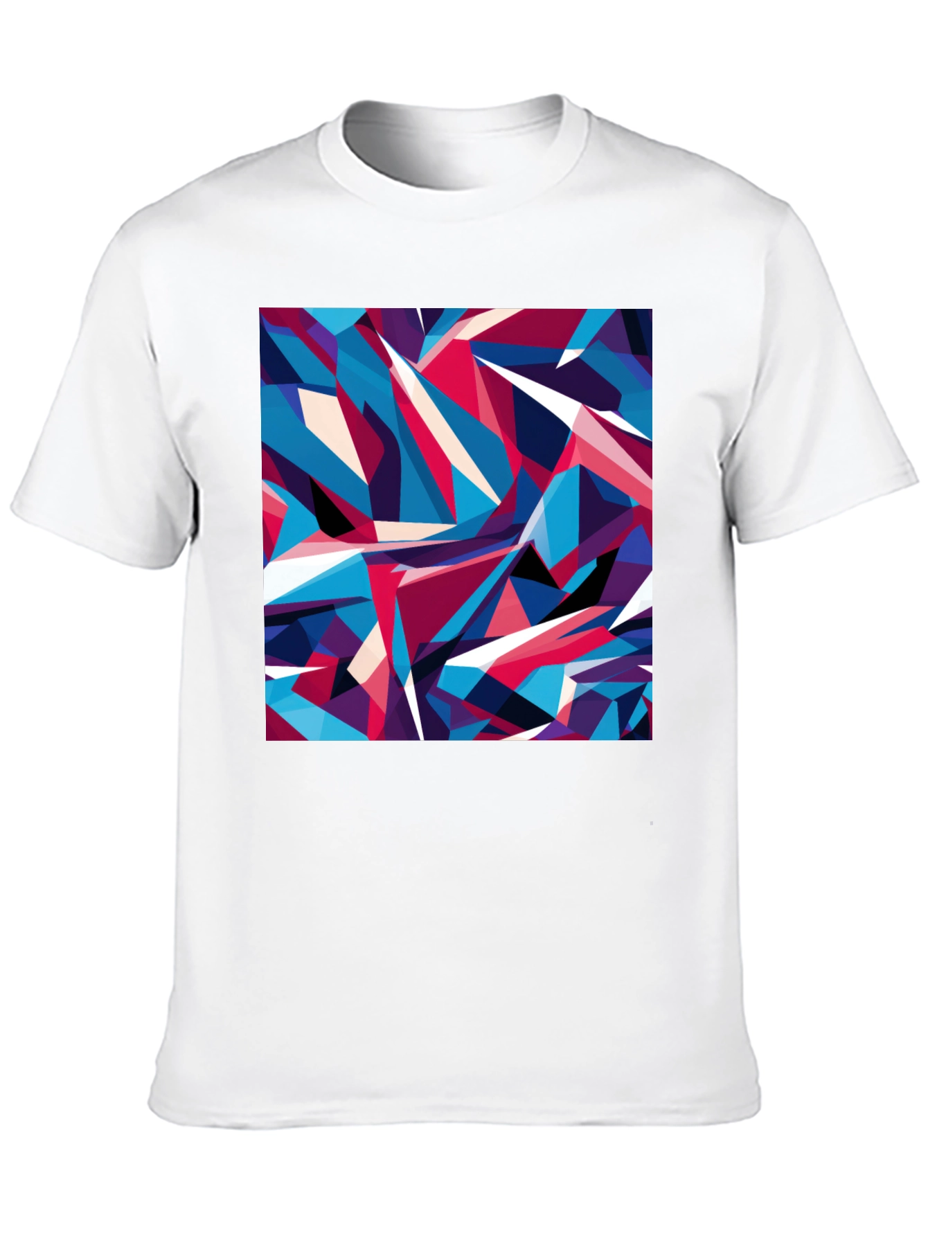 Camiseta Negra Estampado Geométrico Abstracto