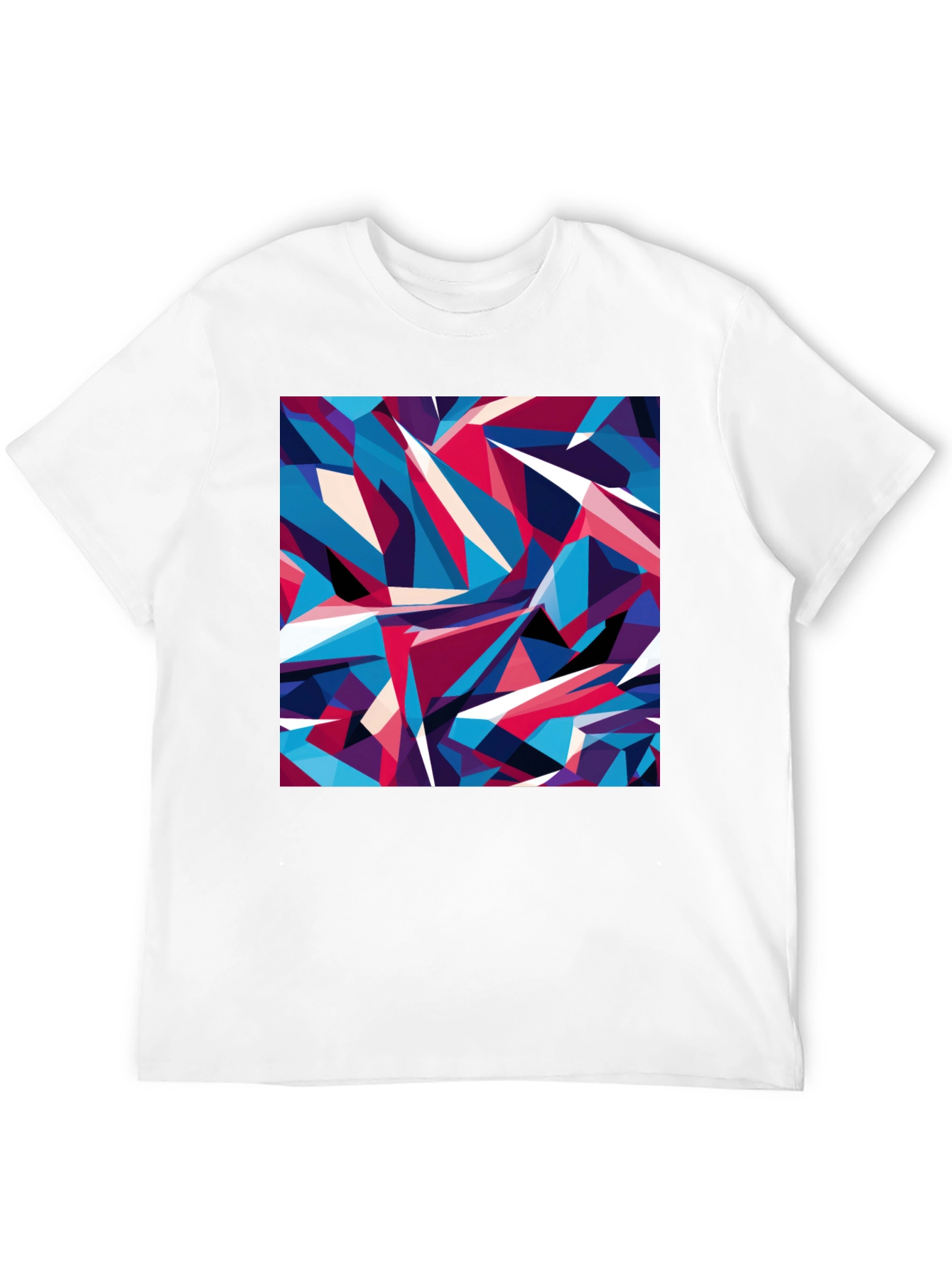 Camiseta Negra Estampado Geométrico Abstracto