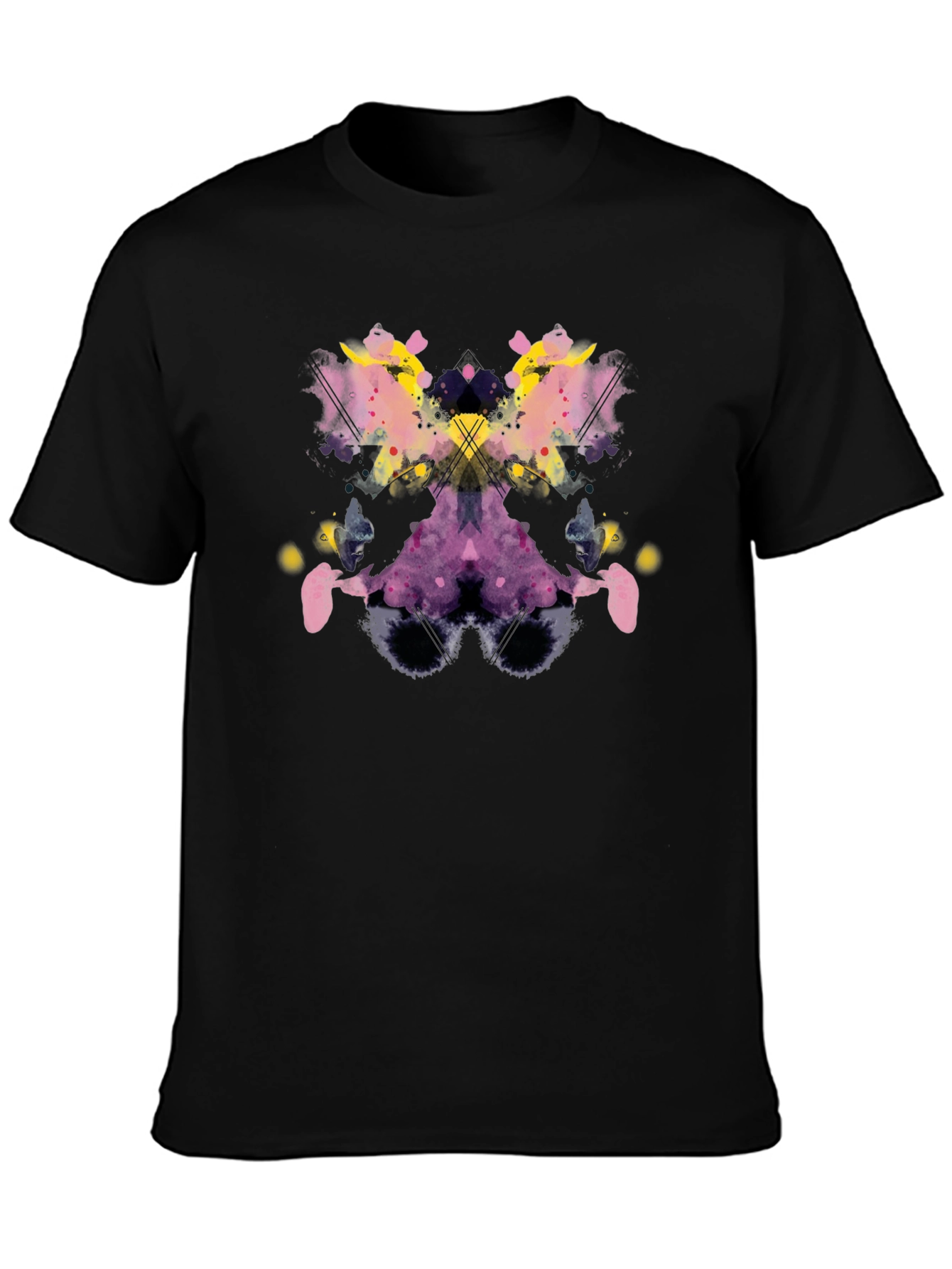 Camiseta Negra con Estampado Abstracto Rorschach