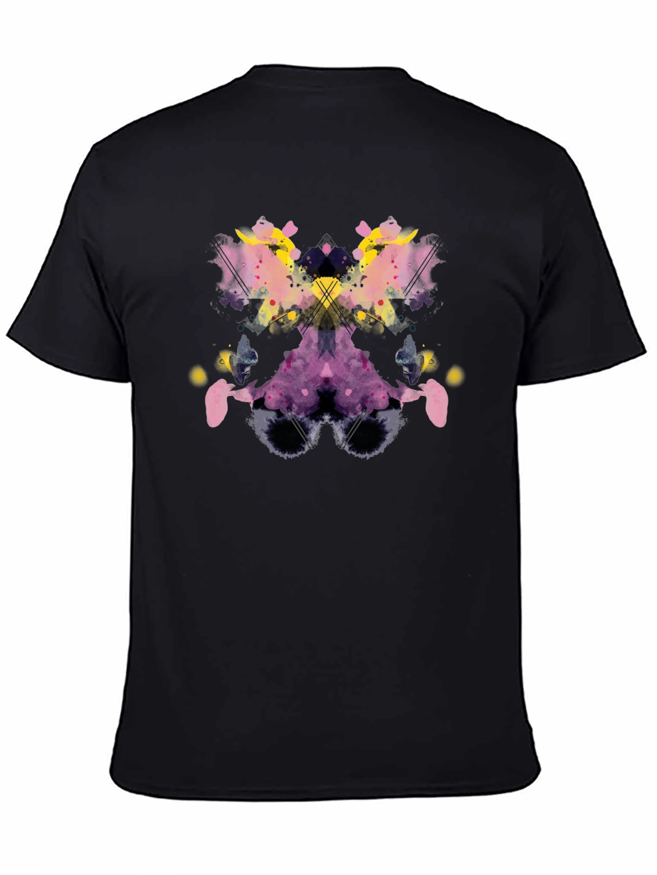Camiseta Negra con Estampado Abstracto Rorschach