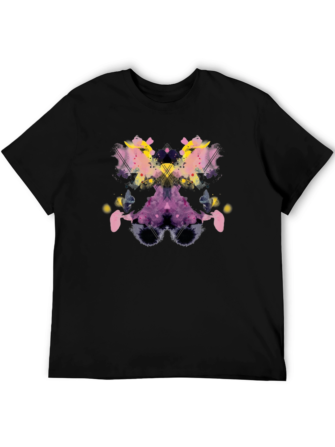 Camiseta Negra con Estampado Abstracto Rorschach