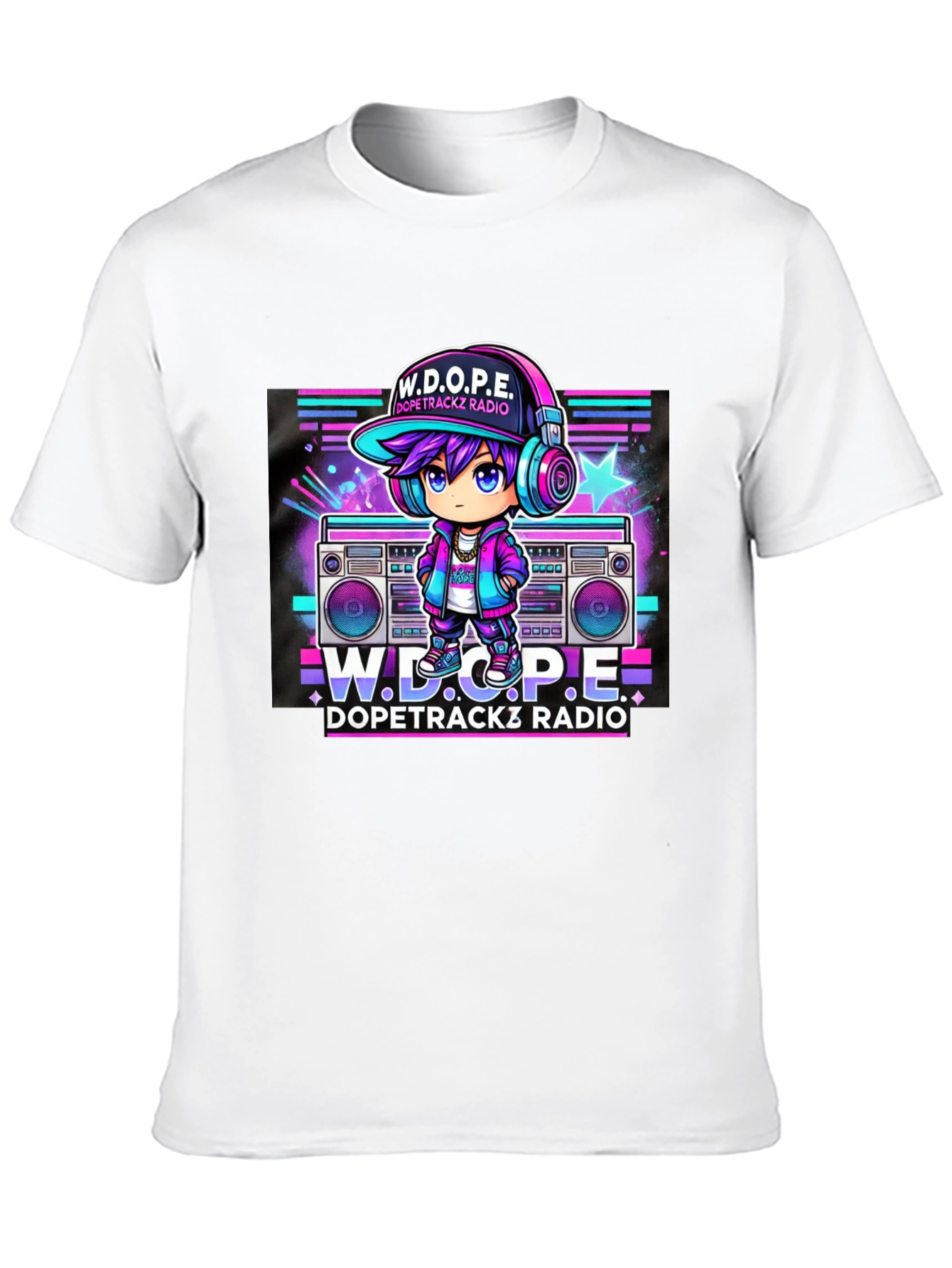 Camiseta Negra Estilo Retro W.D.O.P.E. DopeTrackz Radio