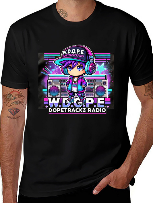 Camiseta Negra Estilo Retro W.D.O.P.E. DopeTrackz Radio
