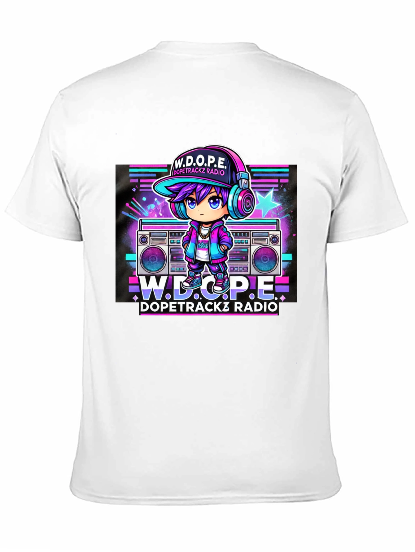 Camiseta Negra Estilo Retro W.D.O.P.E. DopeTrackz Radio