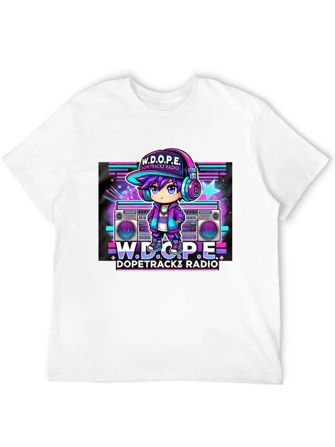 Camiseta Negra Estilo Retro W.D.O.P.E. DopeTrackz Radio