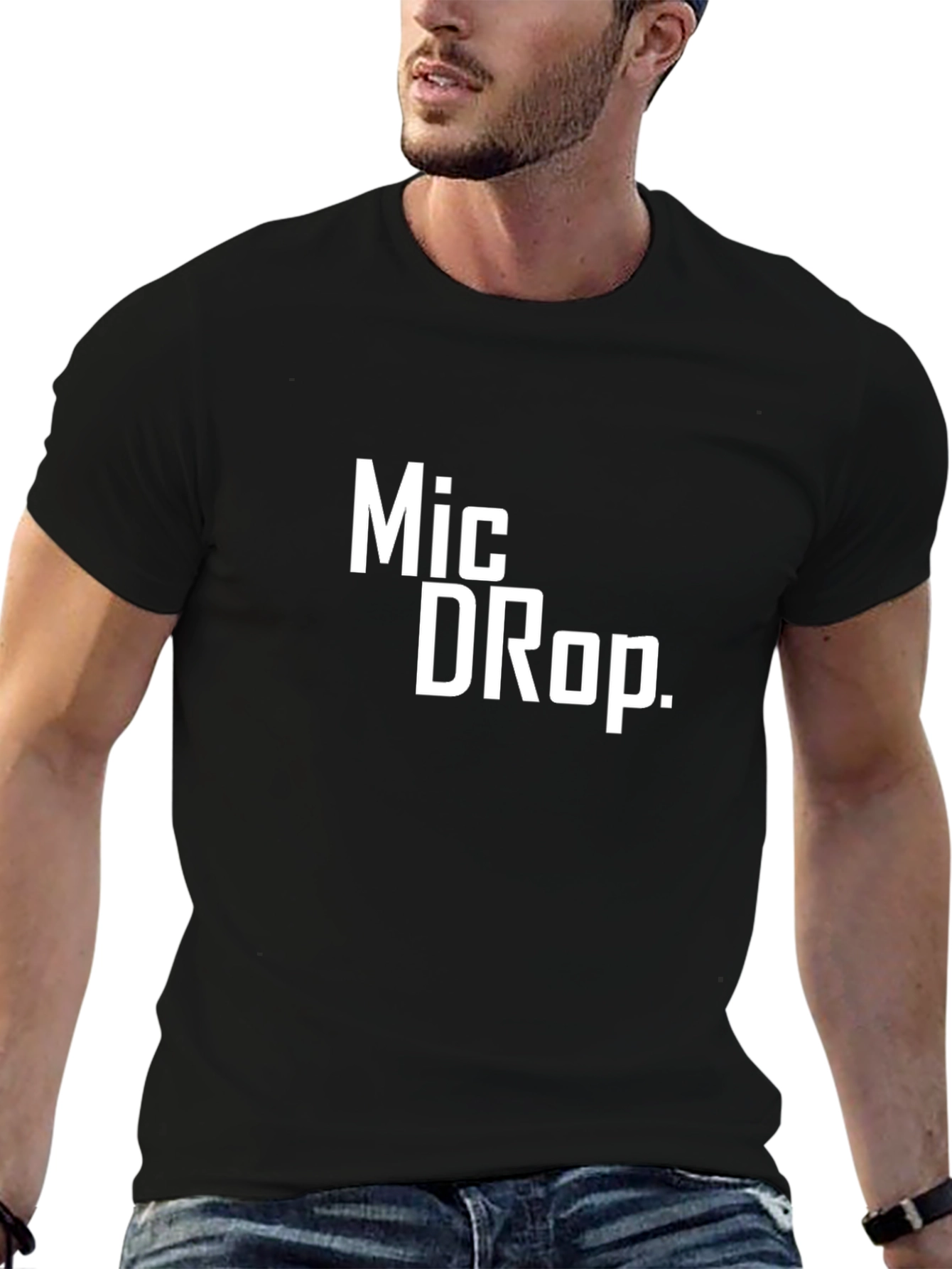 Camiseta Negra Mic Drop para Hombre