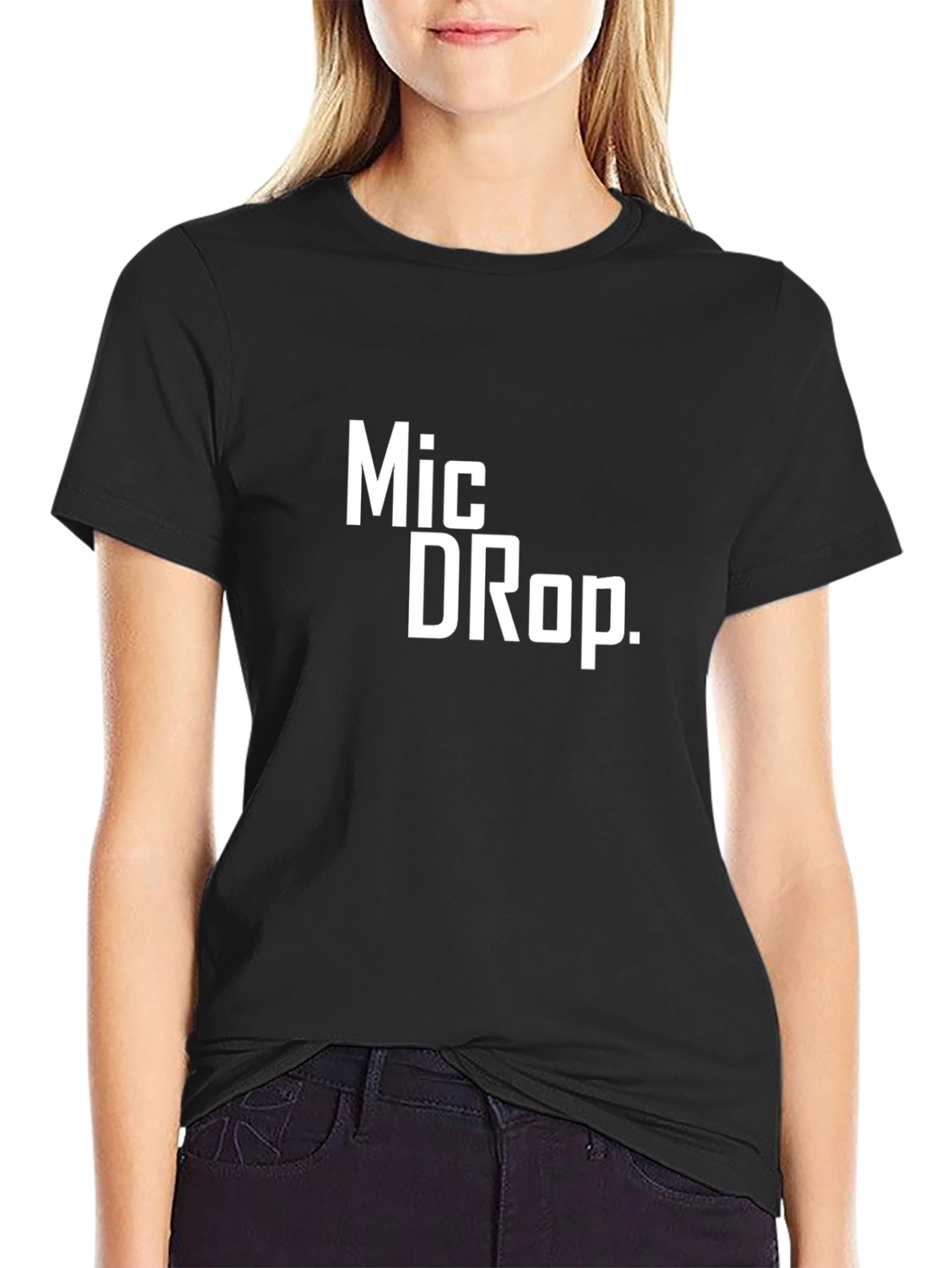 Camiseta Negra Mic Drop para Hombre