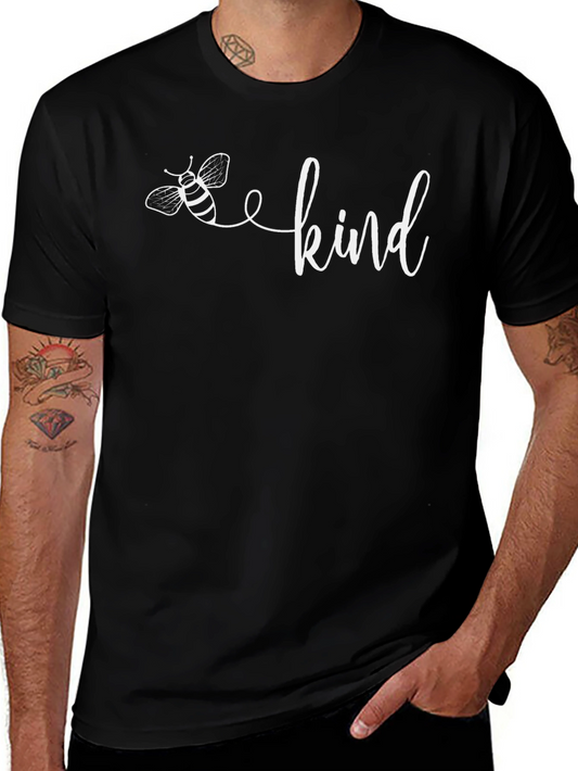 Camiseta Negra Be Kind con Abeja para Hombre