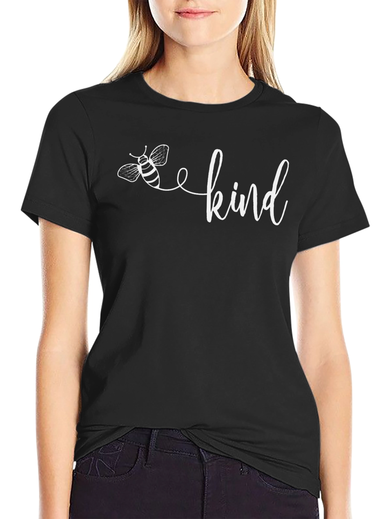 Camiseta Negra Be Kind con Abeja para Hombre