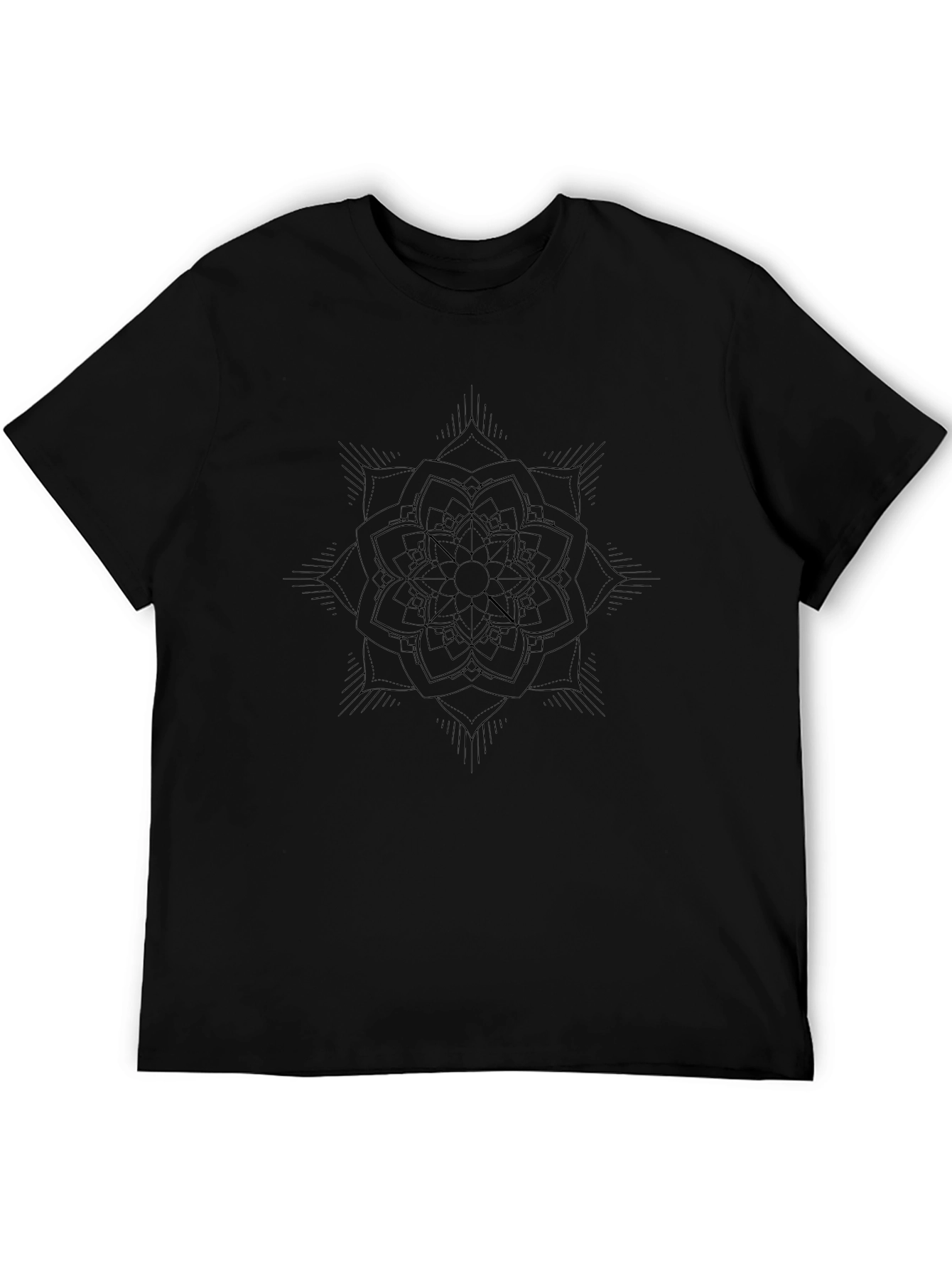 Camiseta Negra Mandala Hombre Casual