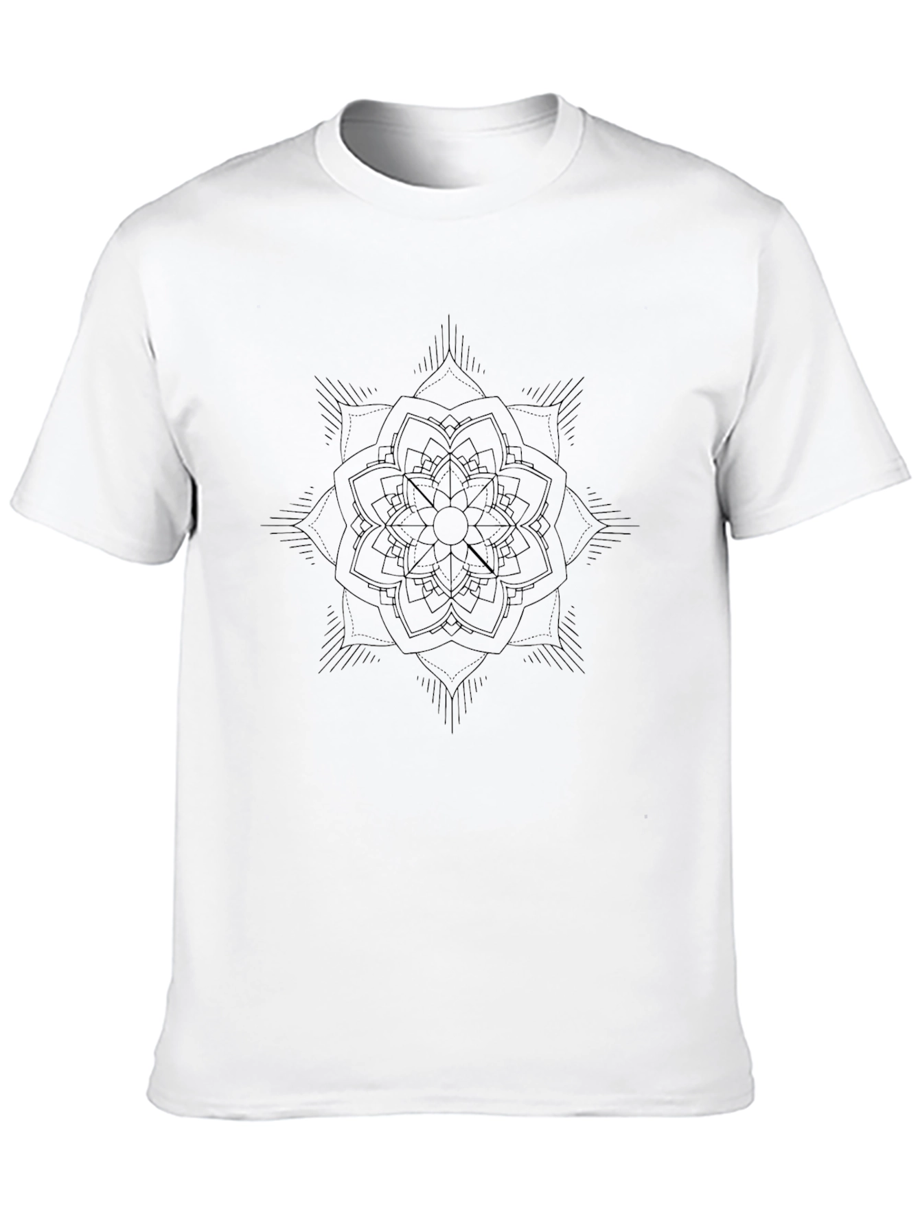 Camiseta Negra Mandala Hombre Casual