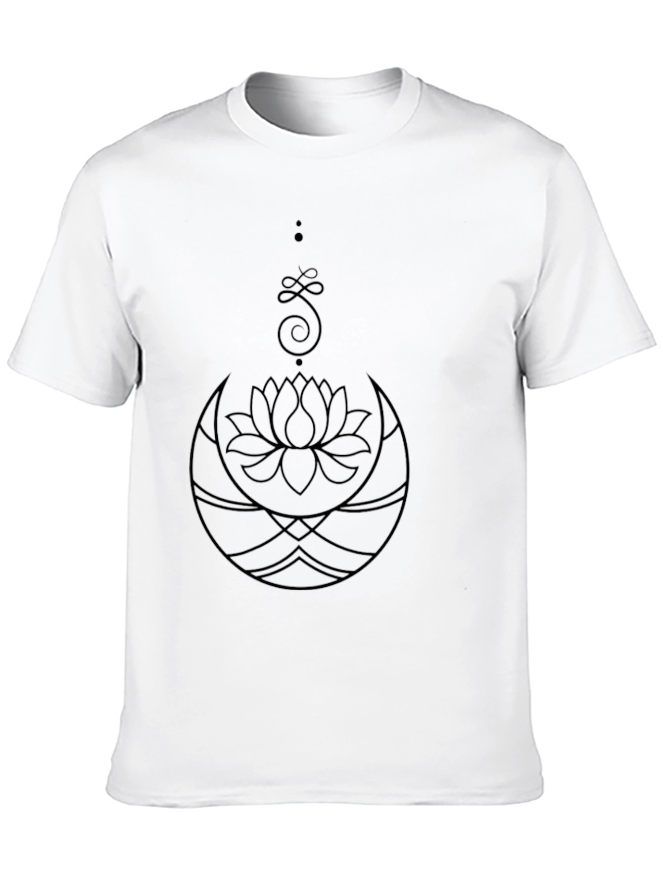 Camiseta Negra con Diseño Floral y Espiritual