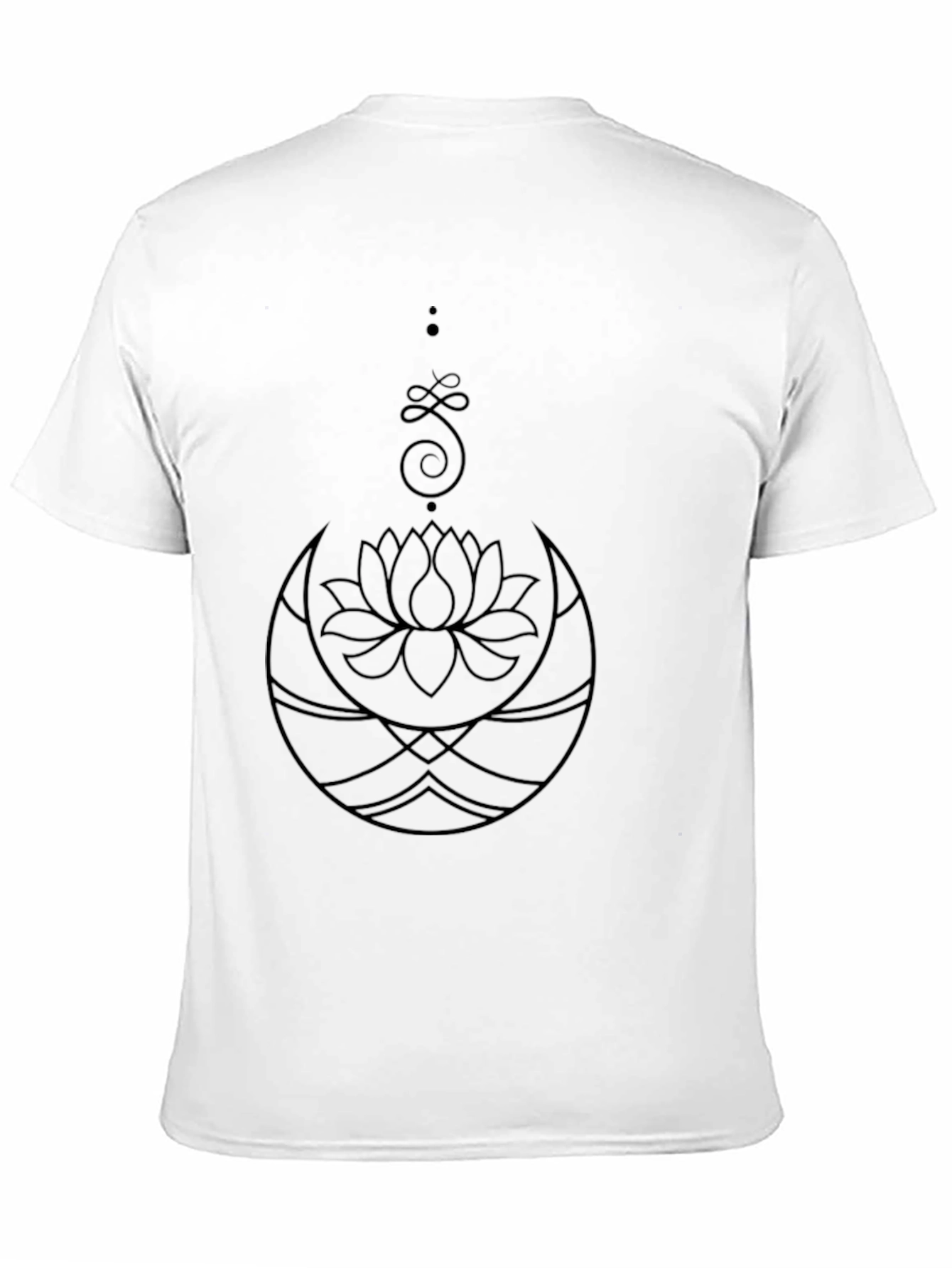 Camiseta Negra con Diseño Floral y Espiritual
