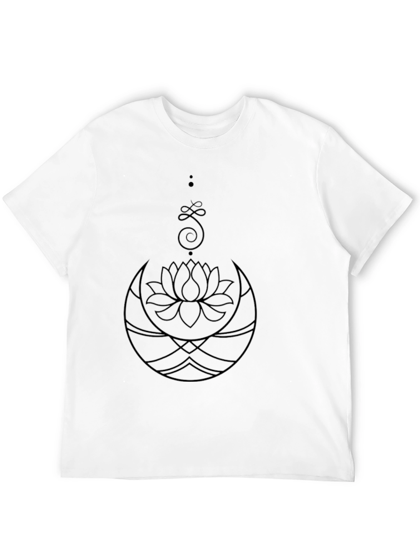 Camiseta Negra con Diseño Floral y Espiritual