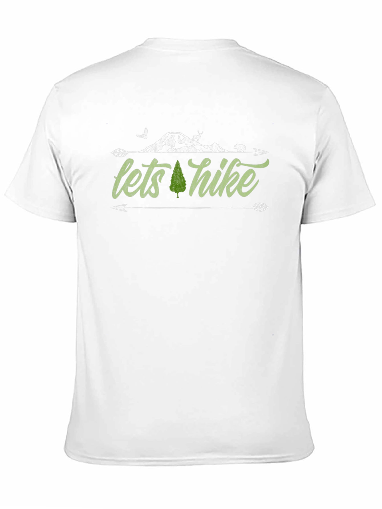 Camiseta Negra Lets Hike Diseño Naturaleza