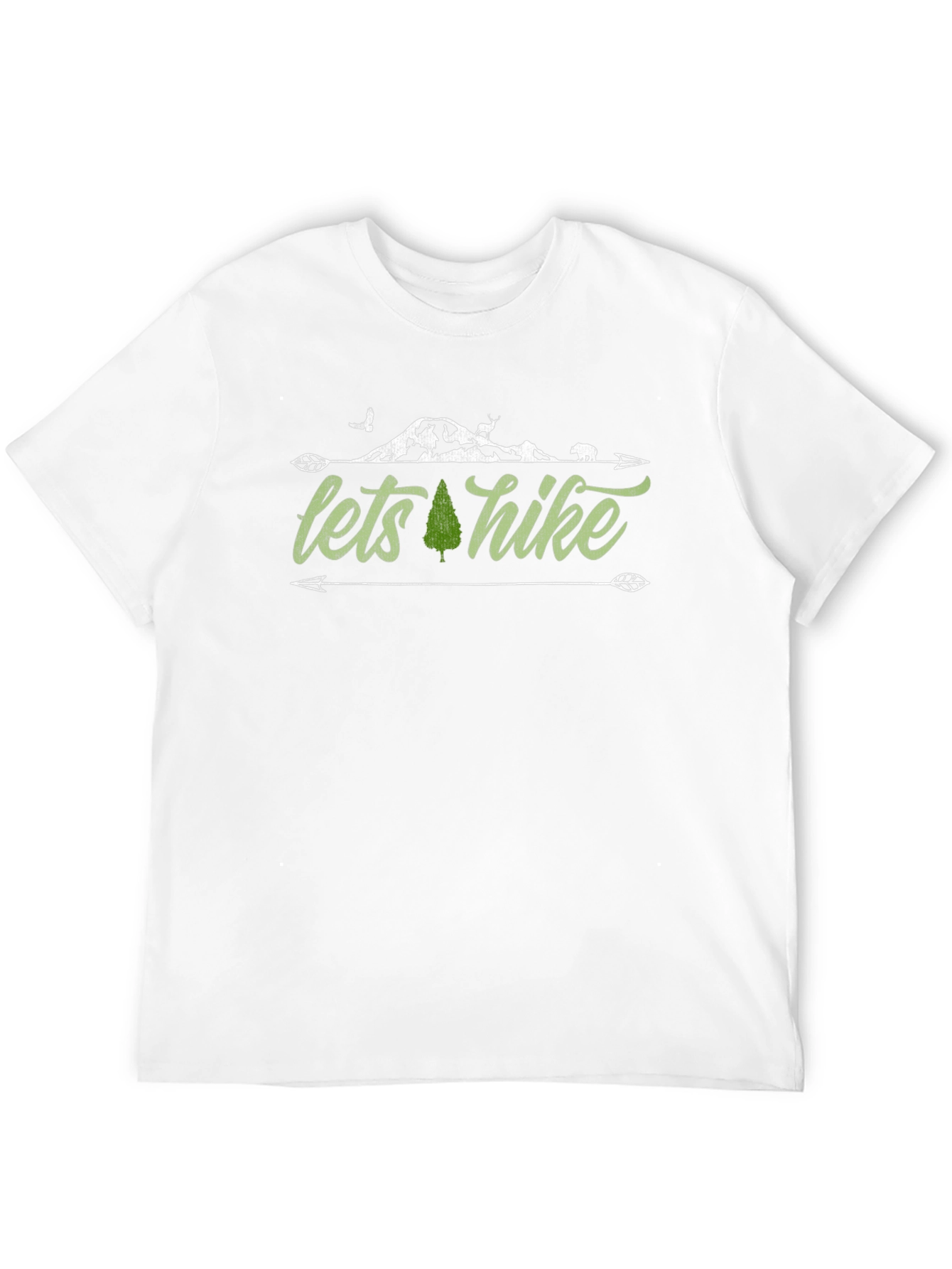 Camiseta Negra Lets Hike Diseño Naturaleza