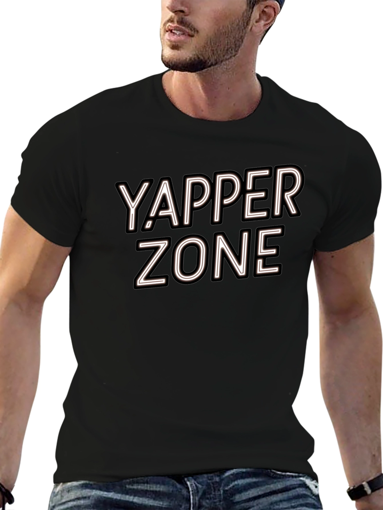 Camiseta Negra Yapper Zone para Hombre