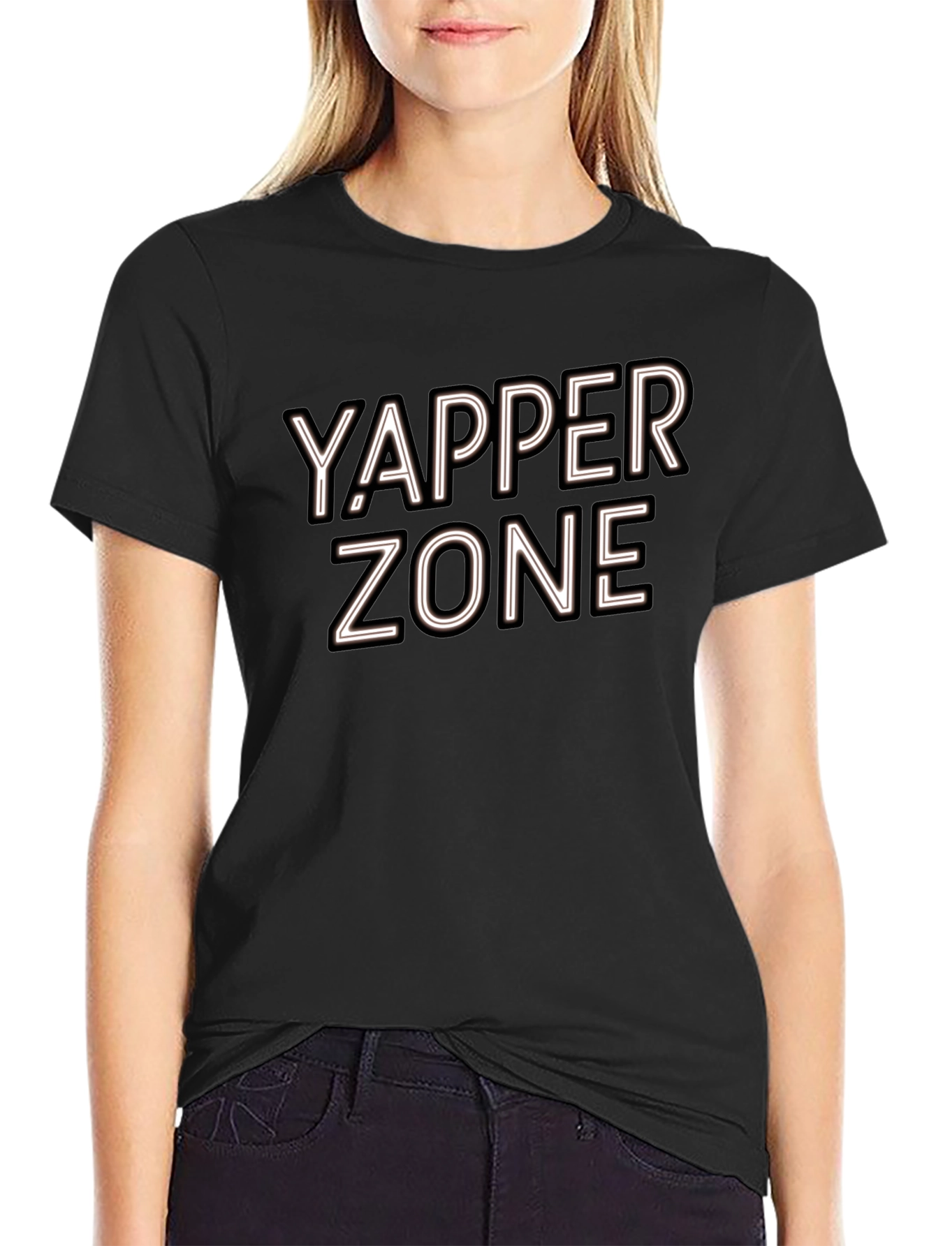 Camiseta Negra Yapper Zone para Hombre