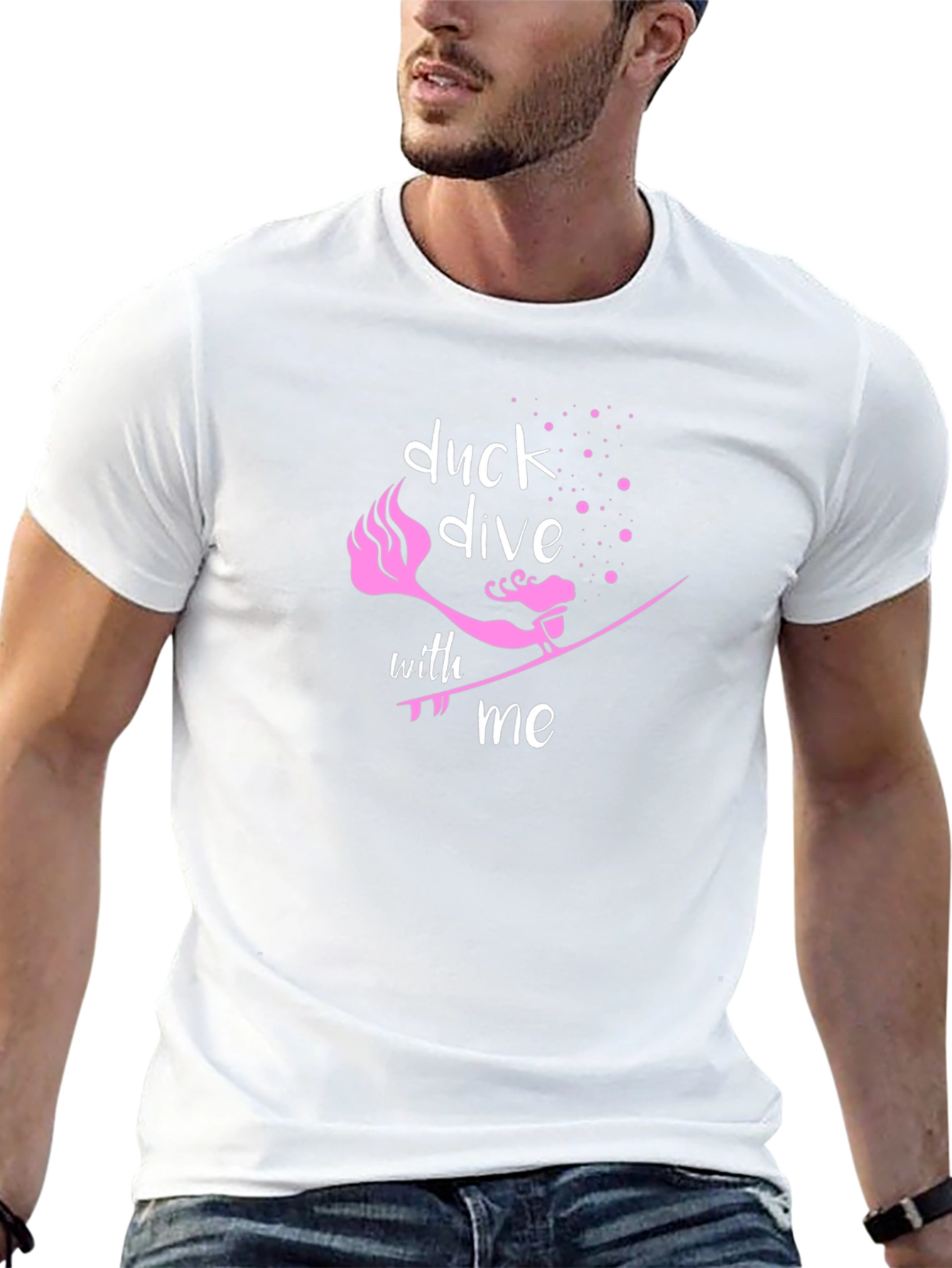 Camiseta Negra Duck Dive With Me para Surfistas